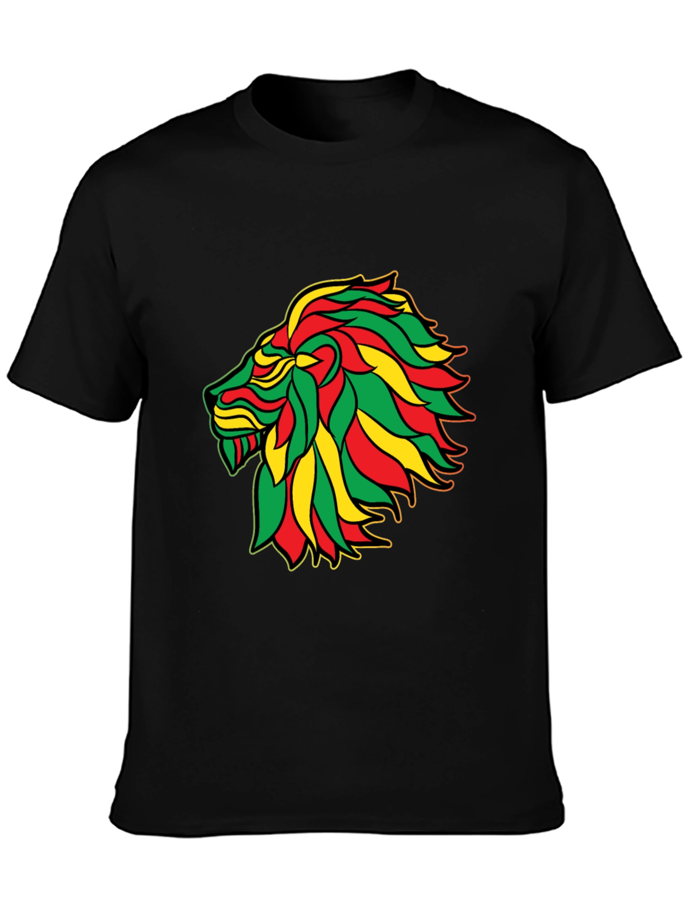 Rasta Lion Black T-Shirt - Reggae Inspired Graphic Tee