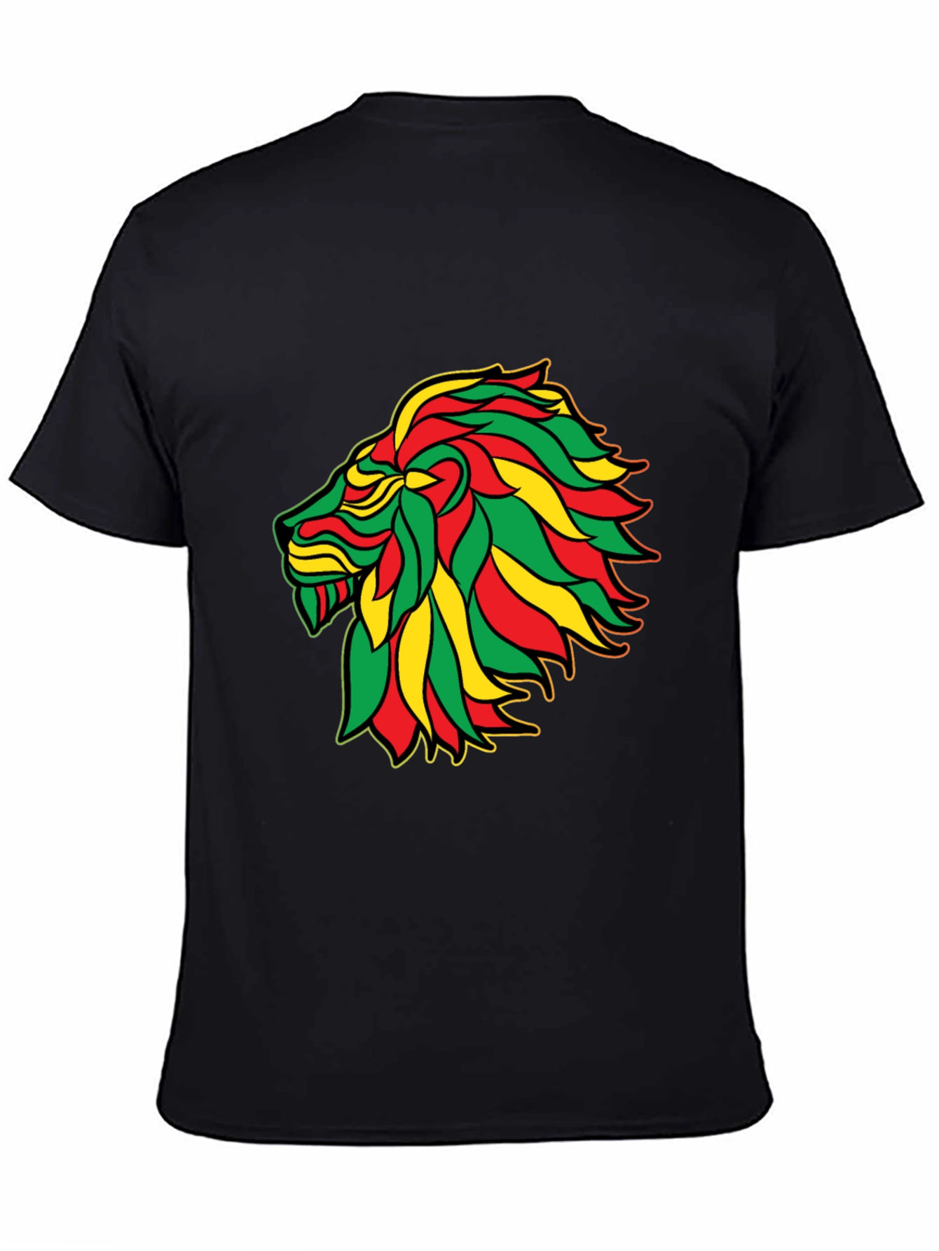 Rasta Lion Black T-Shirt - Reggae Inspired Graphic Tee