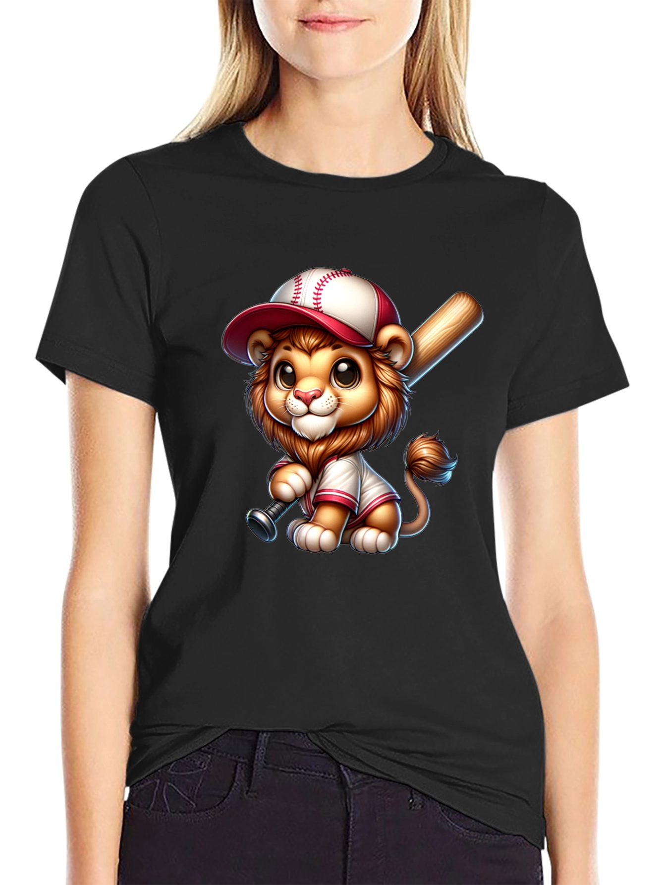 Cute Lion Baseball T-Shirt