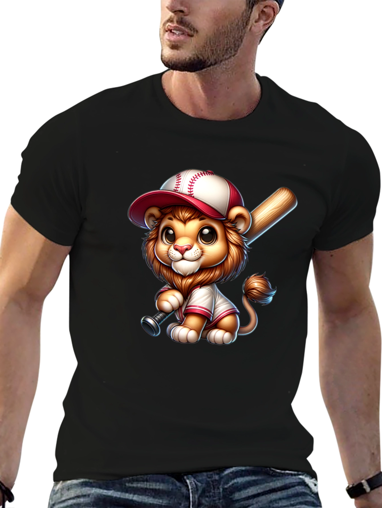 Cute Lion Baseball T-Shirt
