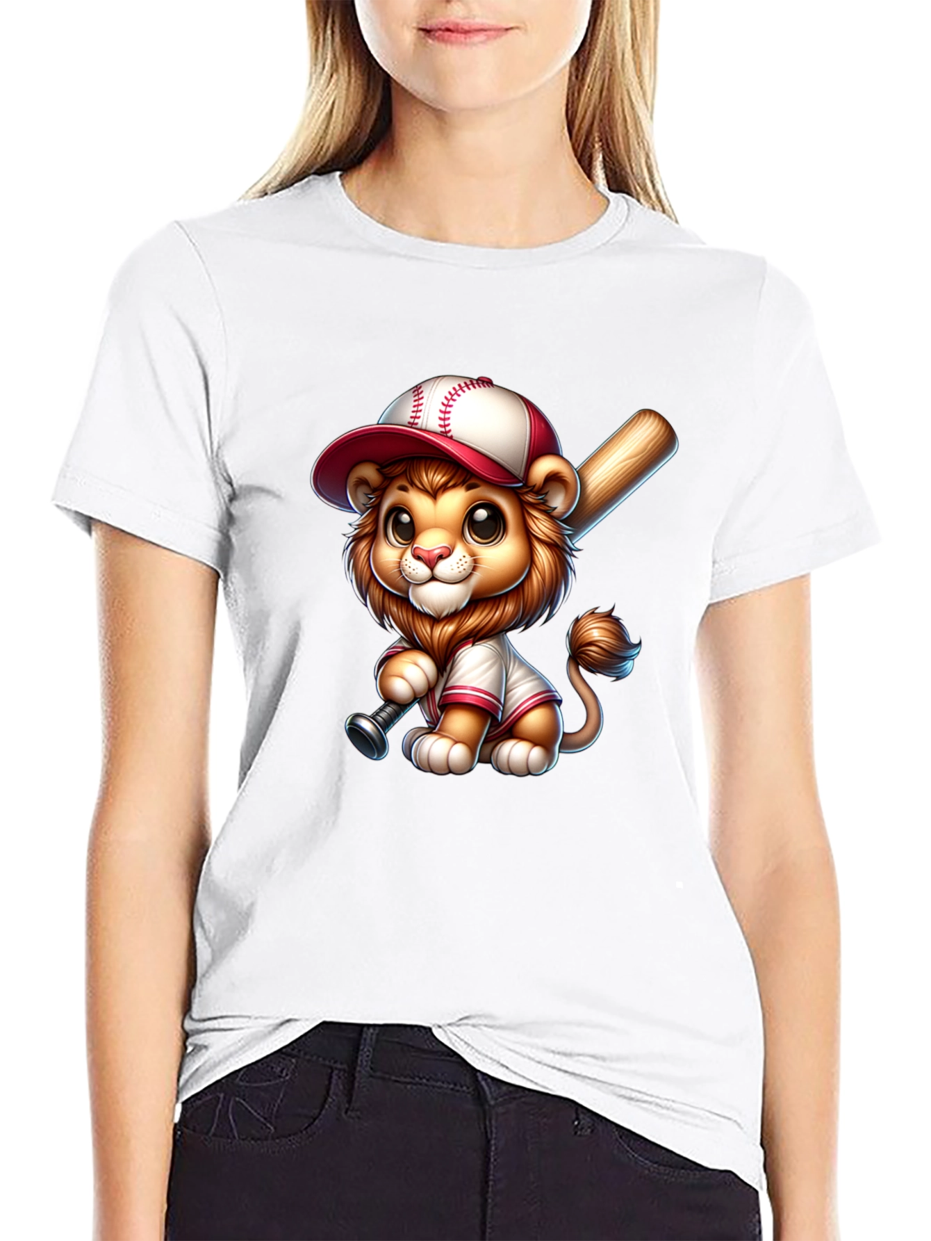 Cute Lion Baseball T-Shirt