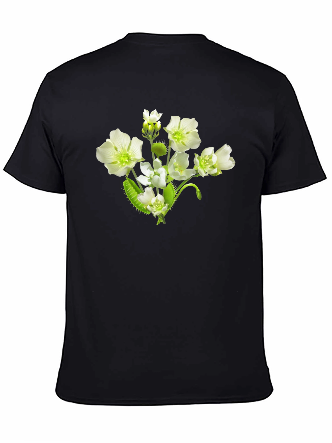 Venus Flytrap Flower Graphic Tee - Black