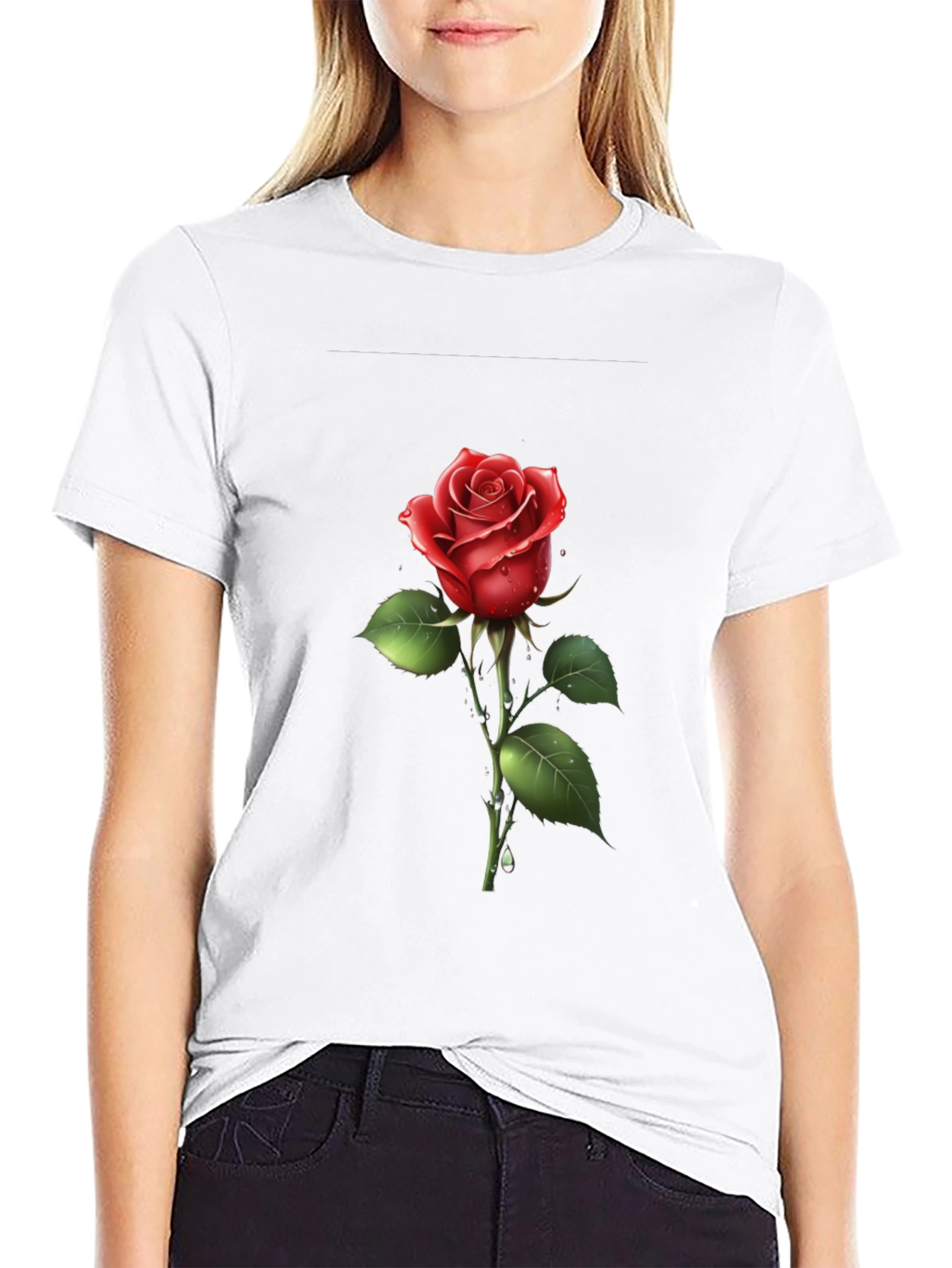 Mens Black Rose Graphic T-Shirt