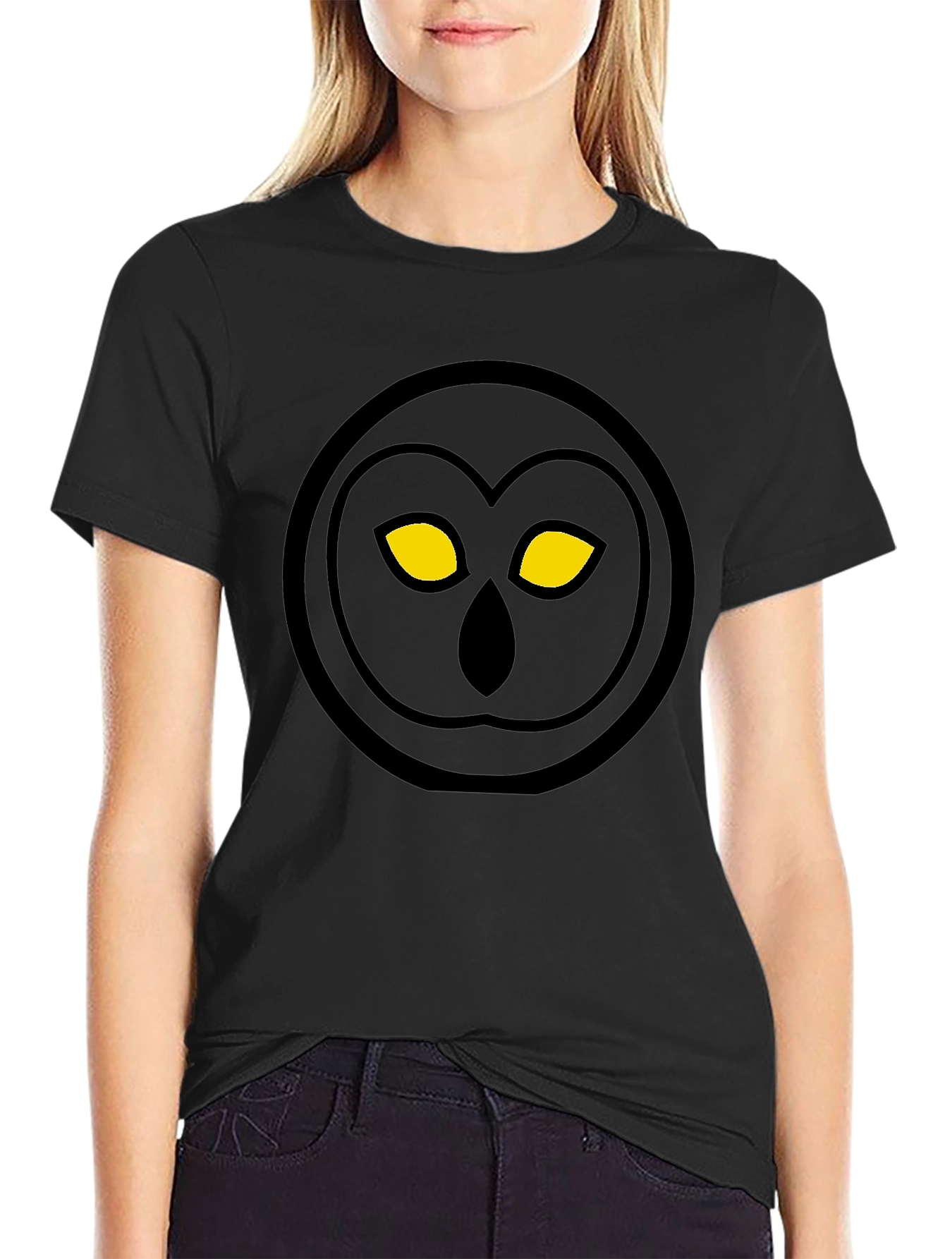 Owl Eyes Graphic T-Shirt - Black Cotton Tee