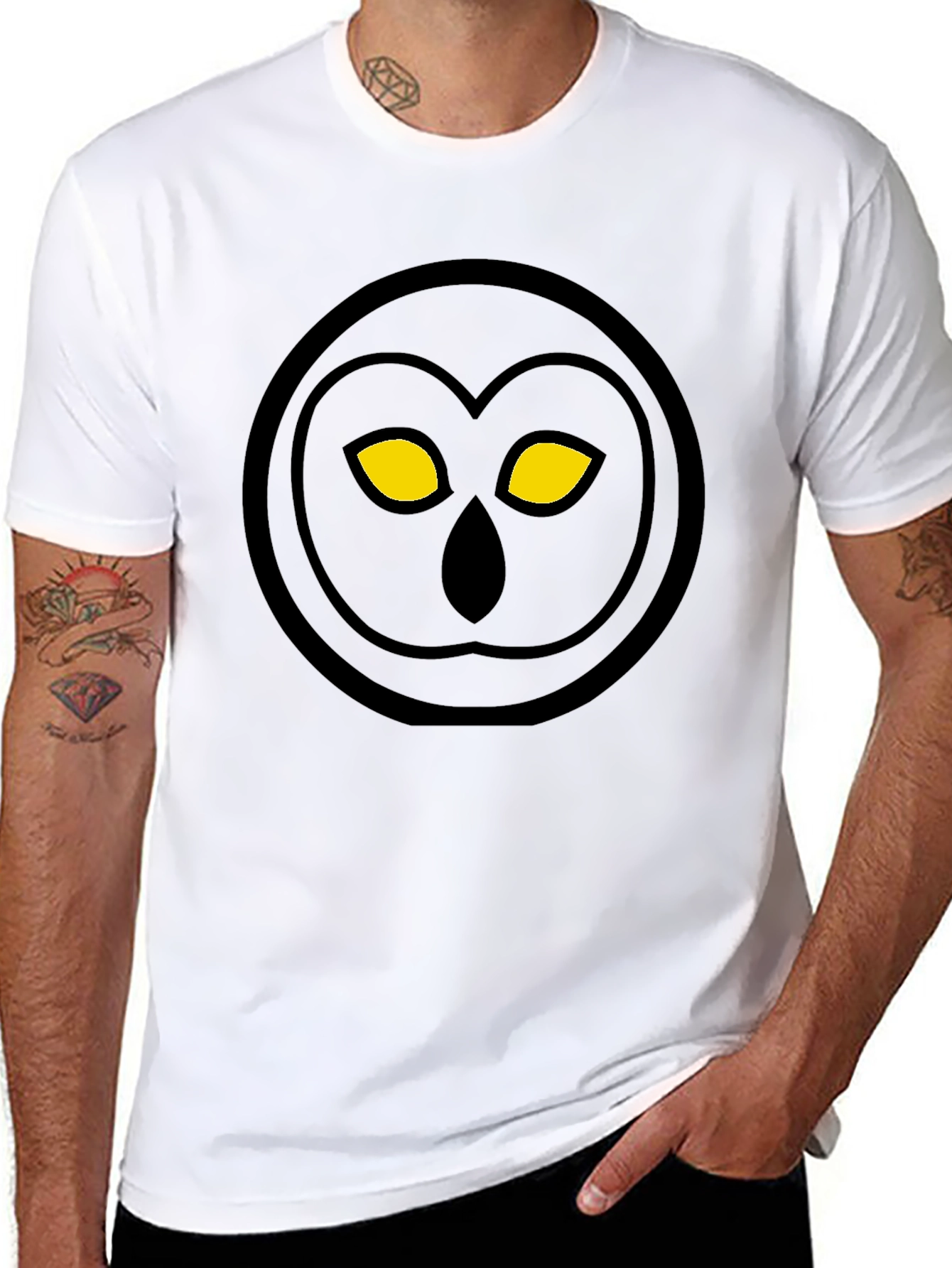 Owl Eyes Graphic T-Shirt - Black Cotton Tee