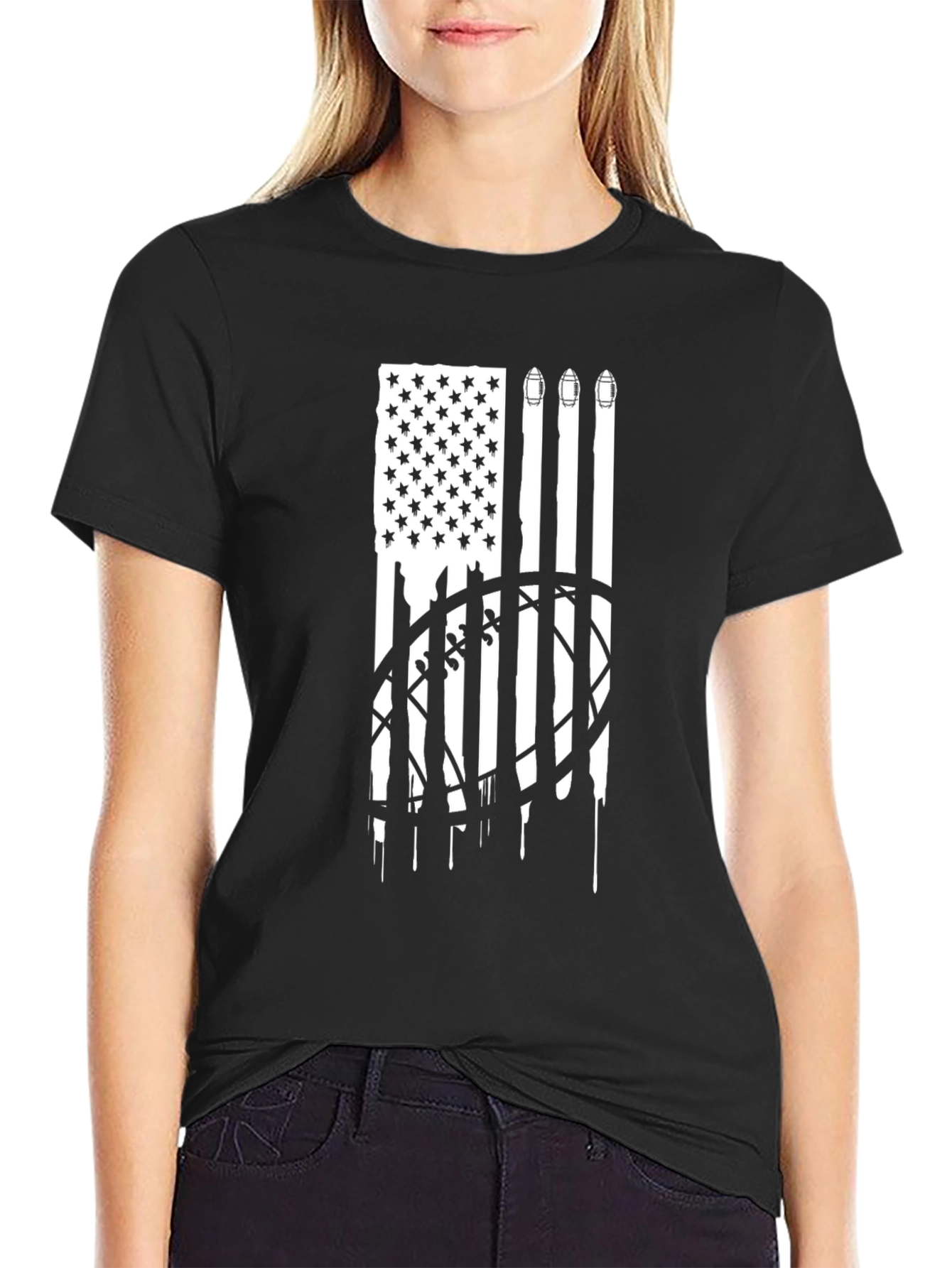 American Football Flag Graphic Tee
