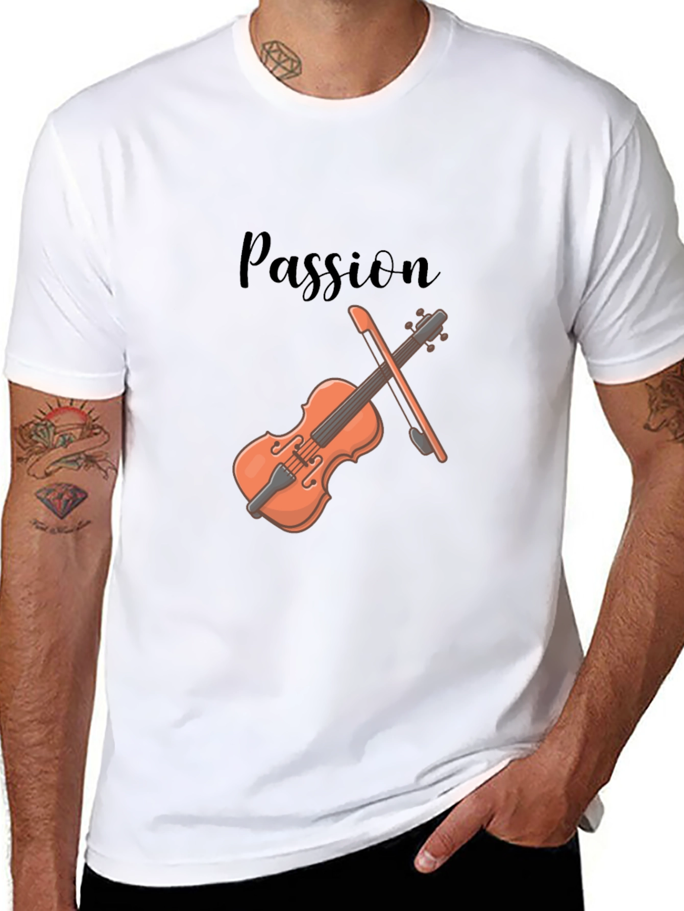 Passion Violin Graphic Tee - Stylish Musicians T-Shirt