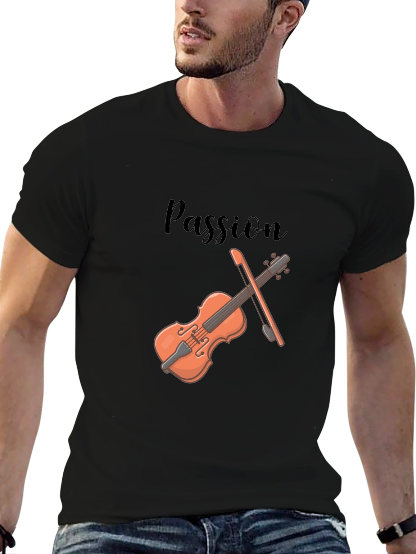 Passion Violin Graphic Tee - Stylish Musicians T-Shirt