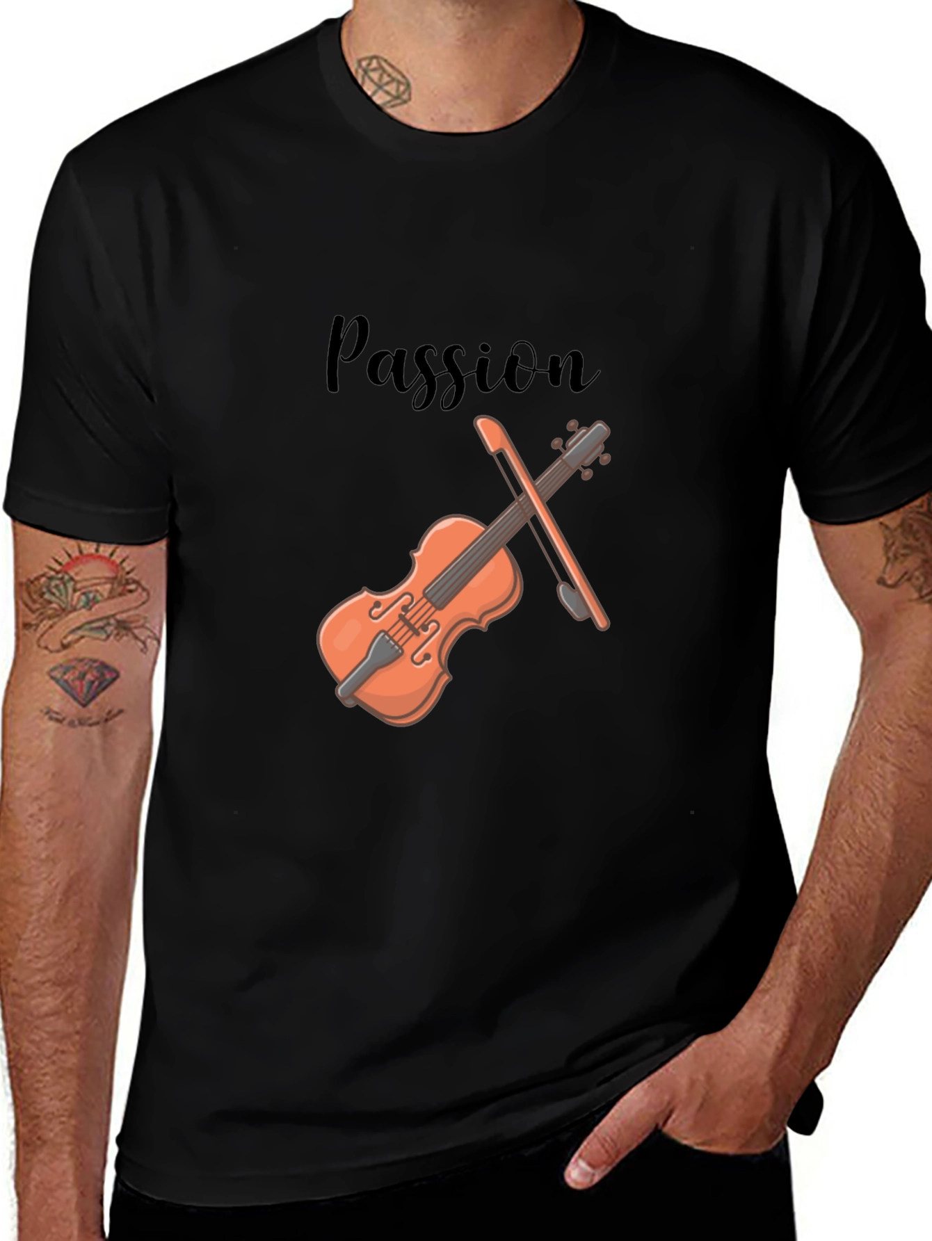 Passion Violin Graphic Tee - Stylish Musicians T-Shirt