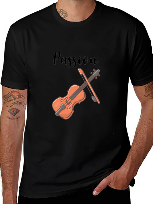 Passion Violin Graphic Tee - Stylish Musicians T-Shirt