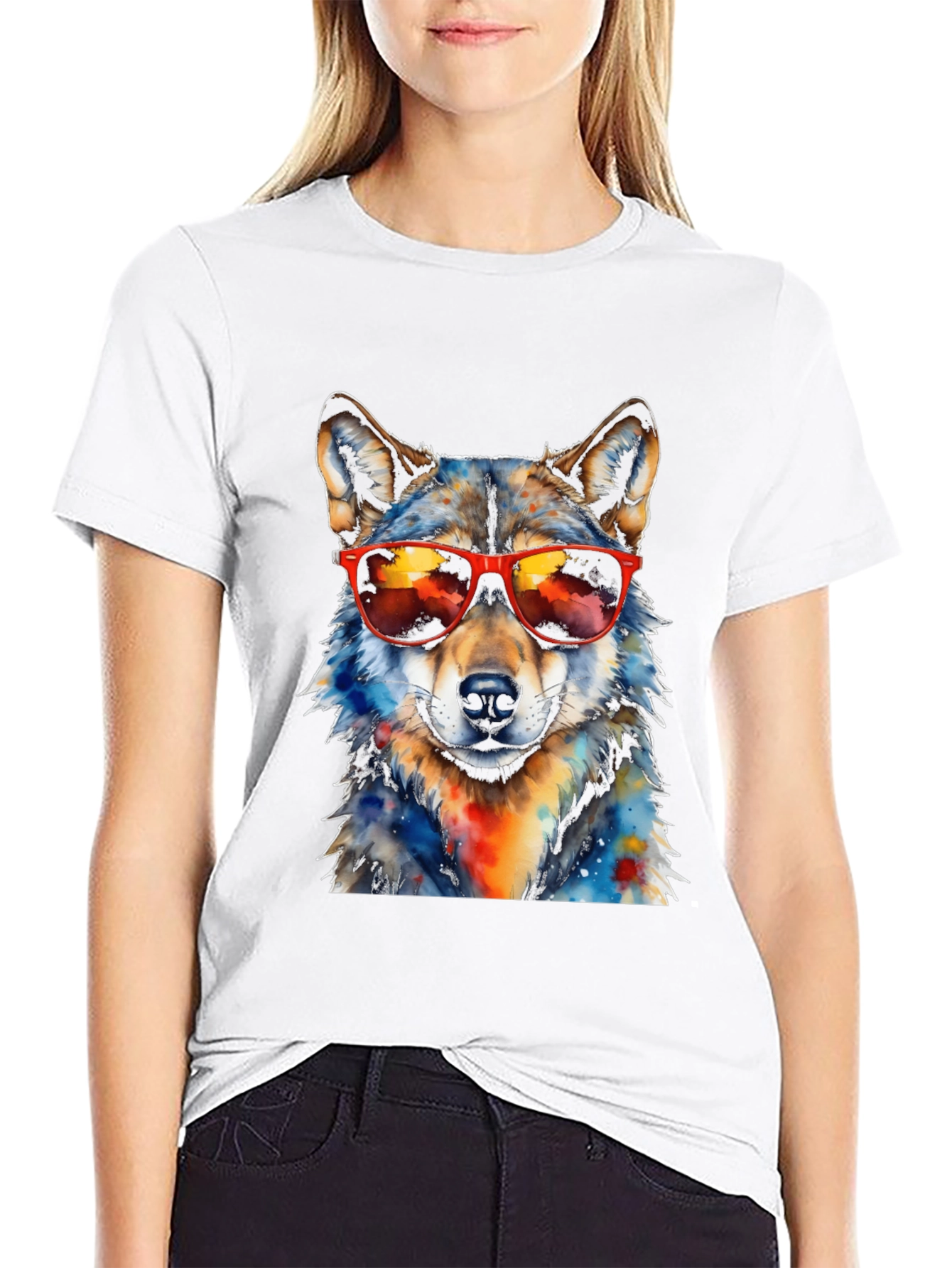 Cool Wolf Graphic Tee - Mens Black T-Shirt
