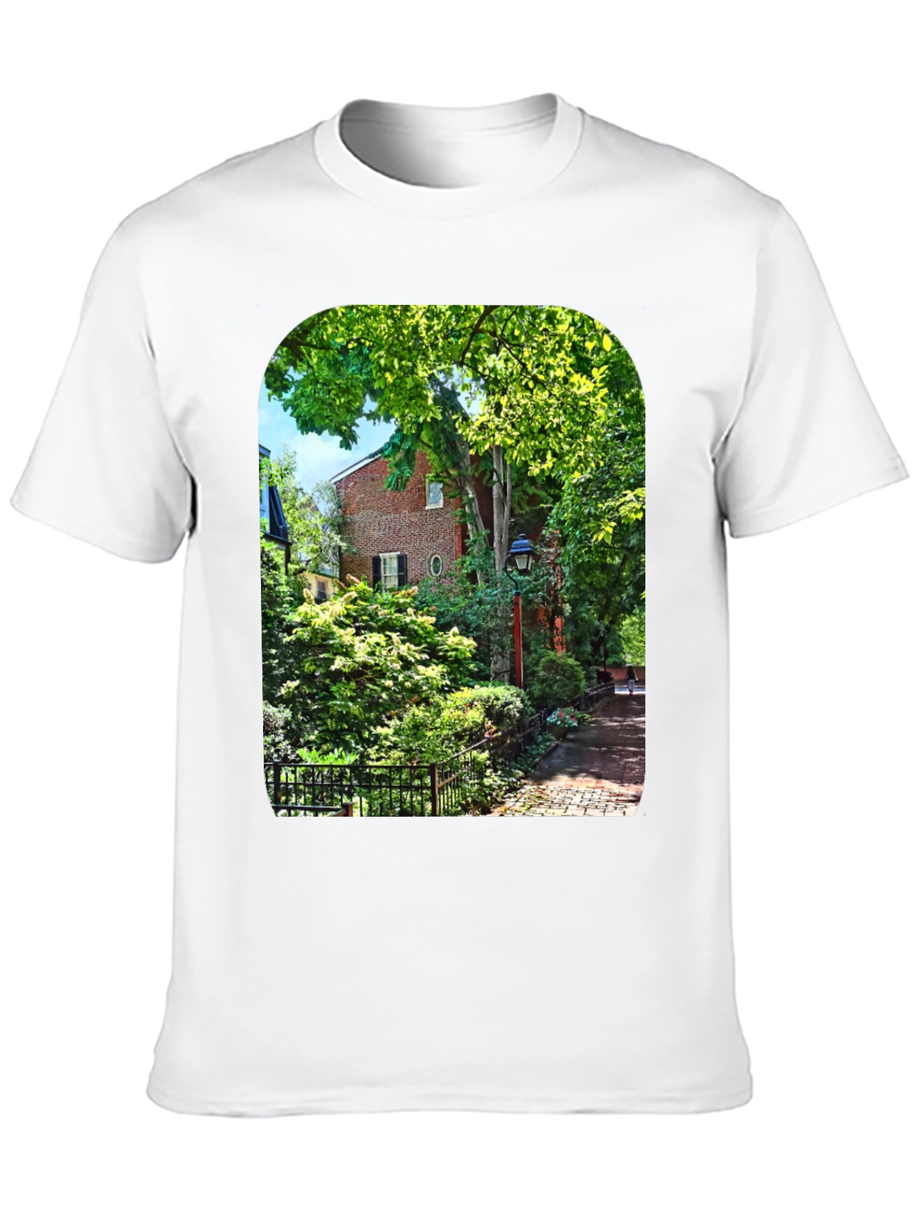 Nature Scene Graphic Tee - Black Cotton Blend