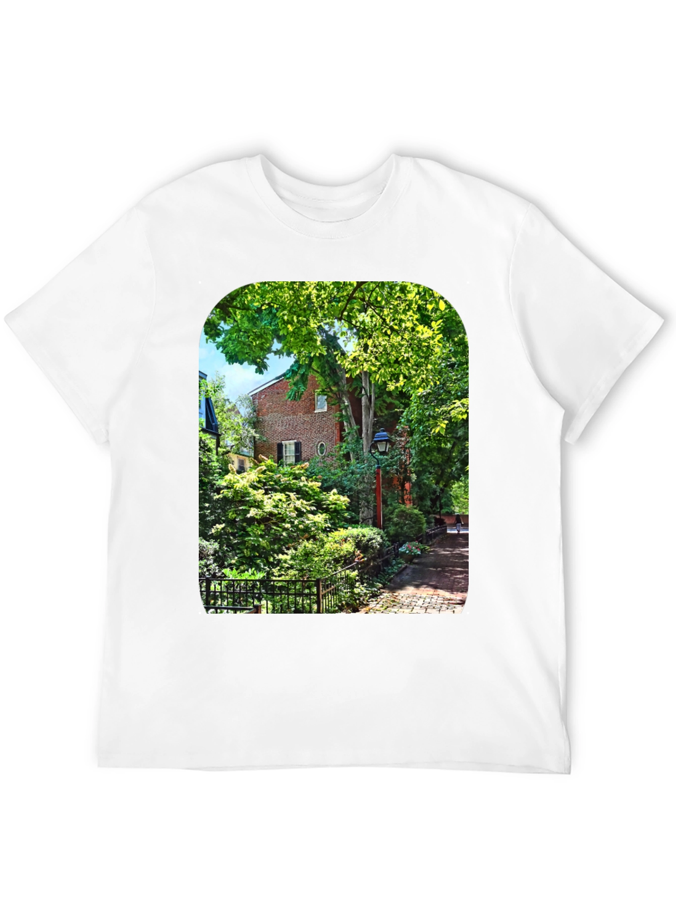 Nature Scene Graphic Tee - Black Cotton Blend