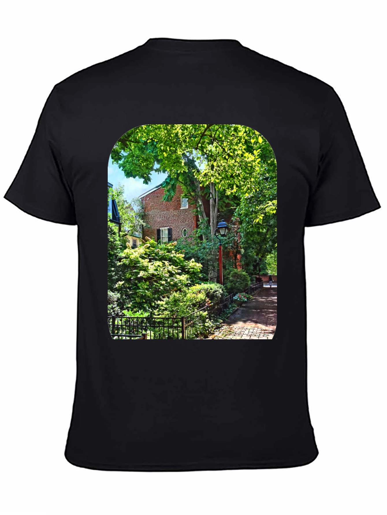 Nature Scene Graphic Tee - Black Cotton Blend