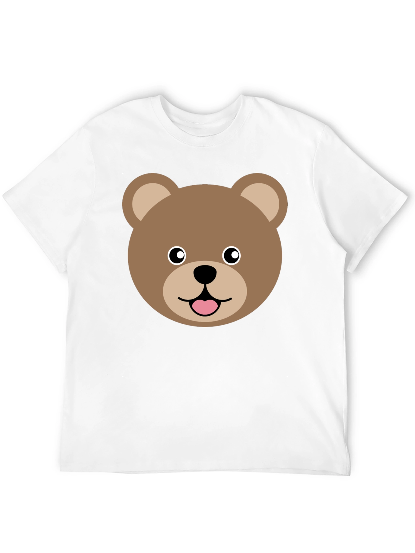 Cute Cartoon Bear Face Graphic T-Shirt