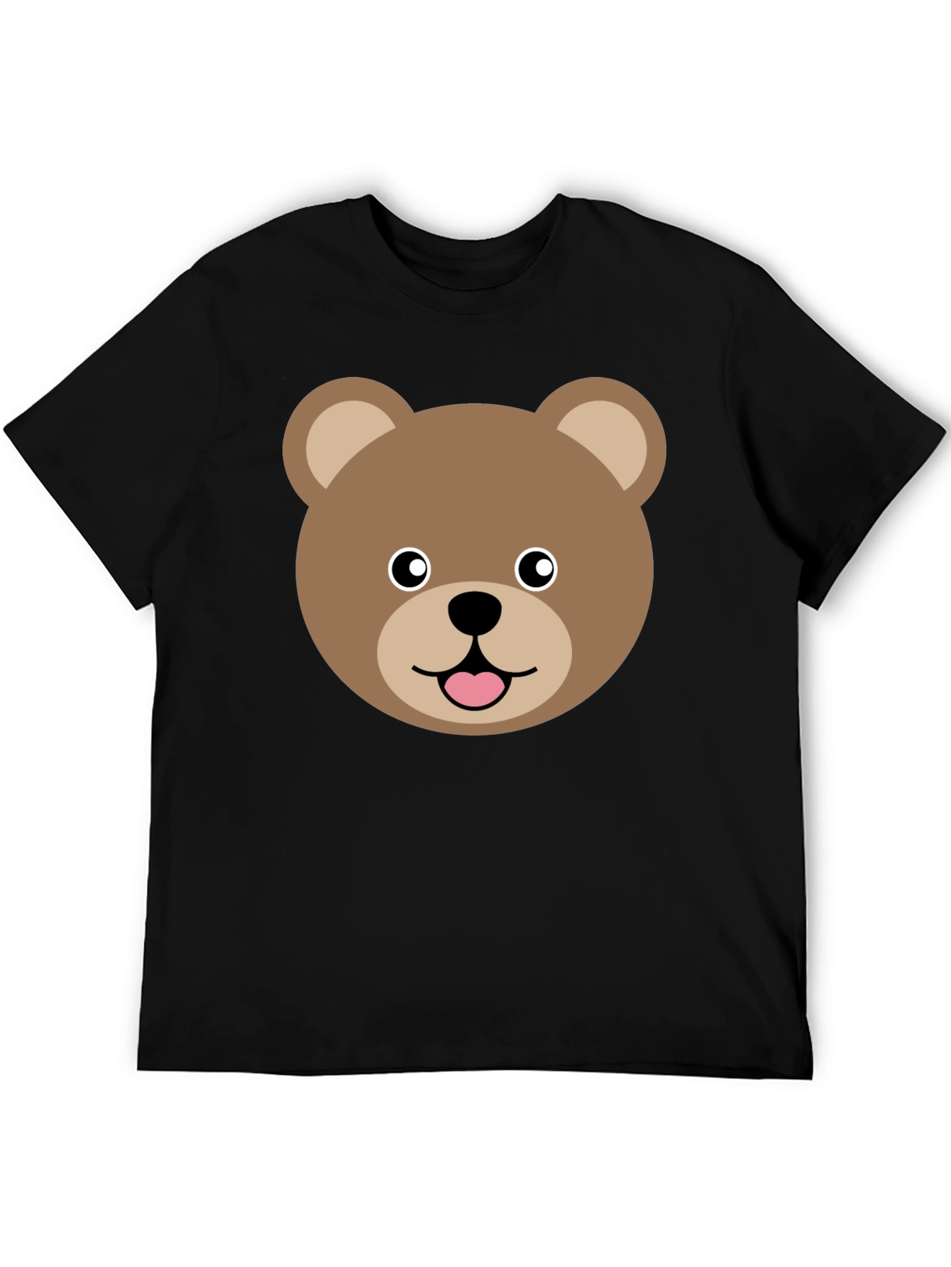 Cute Cartoon Bear Face Graphic T-Shirt