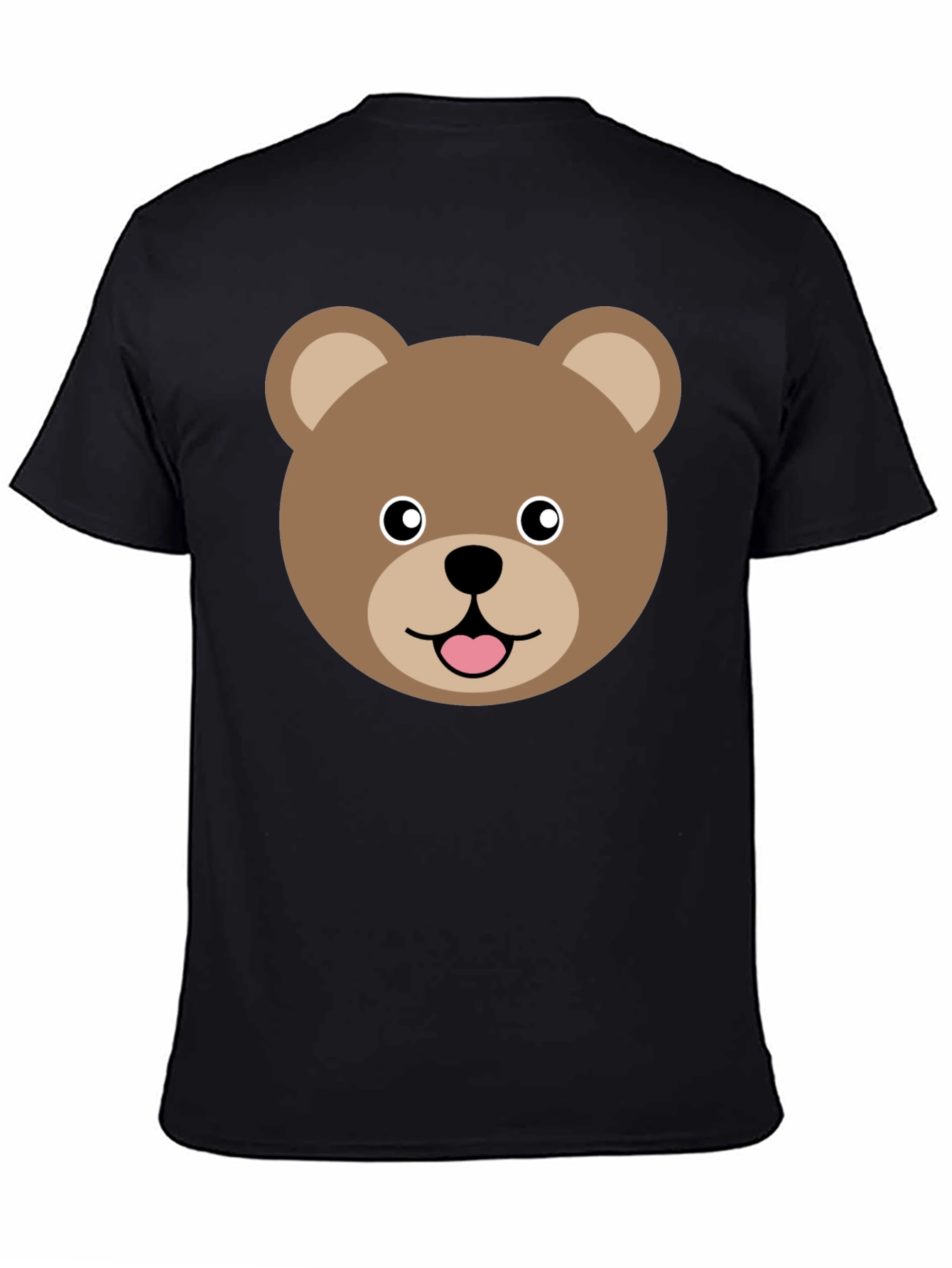 Cute Cartoon Bear Face Graphic T-Shirt