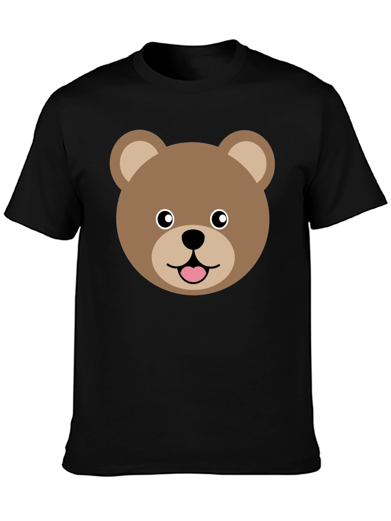 Cute Cartoon Bear Face Graphic T-Shirt