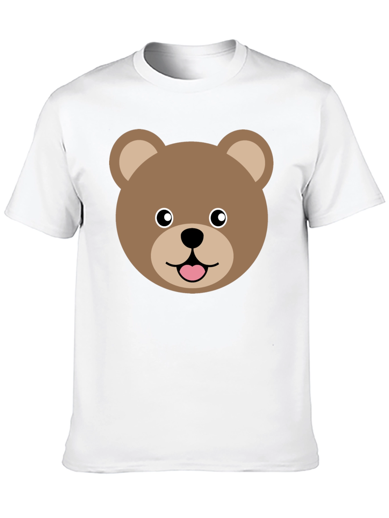 Cute Cartoon Bear Face Graphic T-Shirt