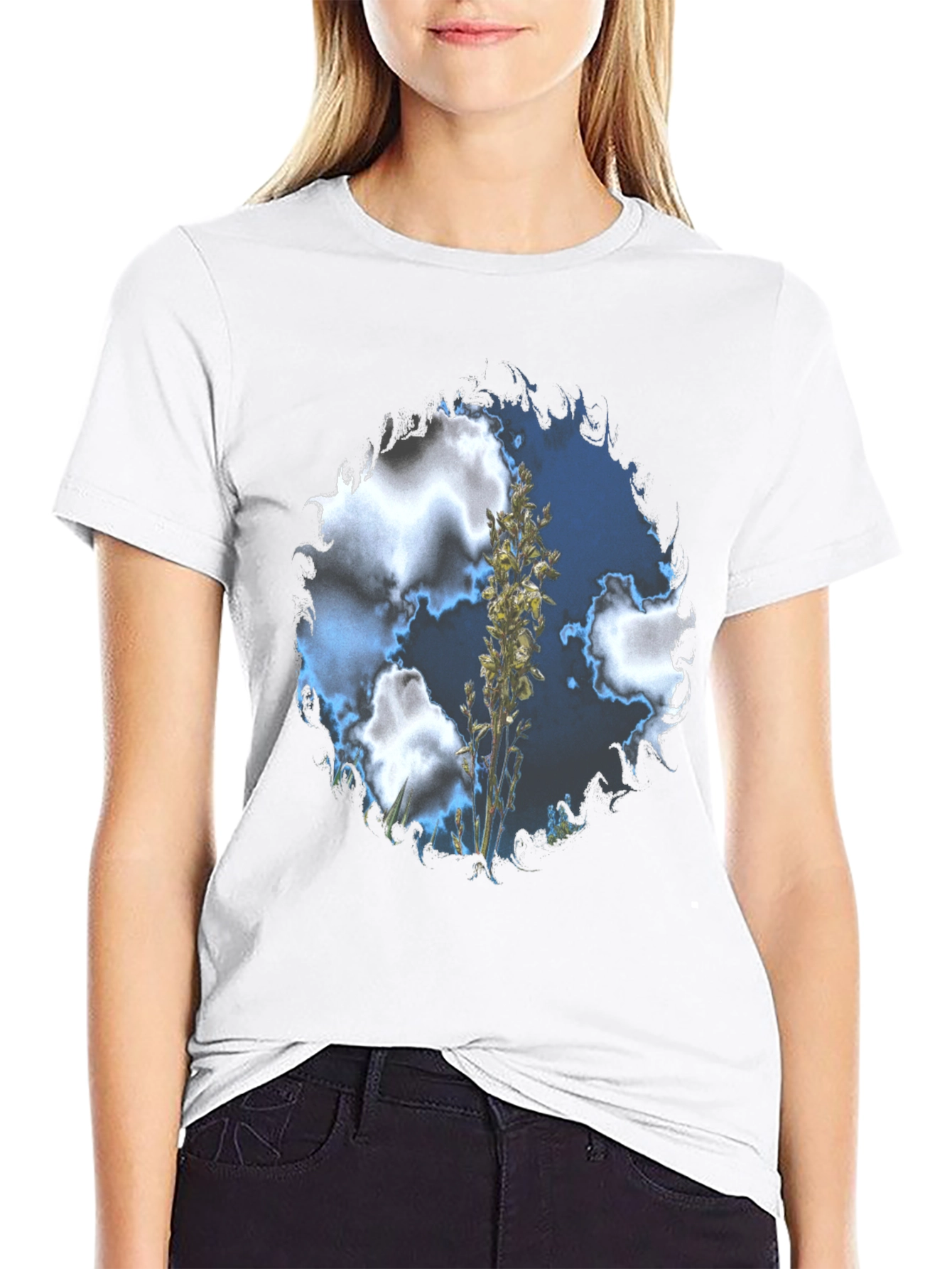 Sky High T-Shirt - Black Cotton Blend Tee