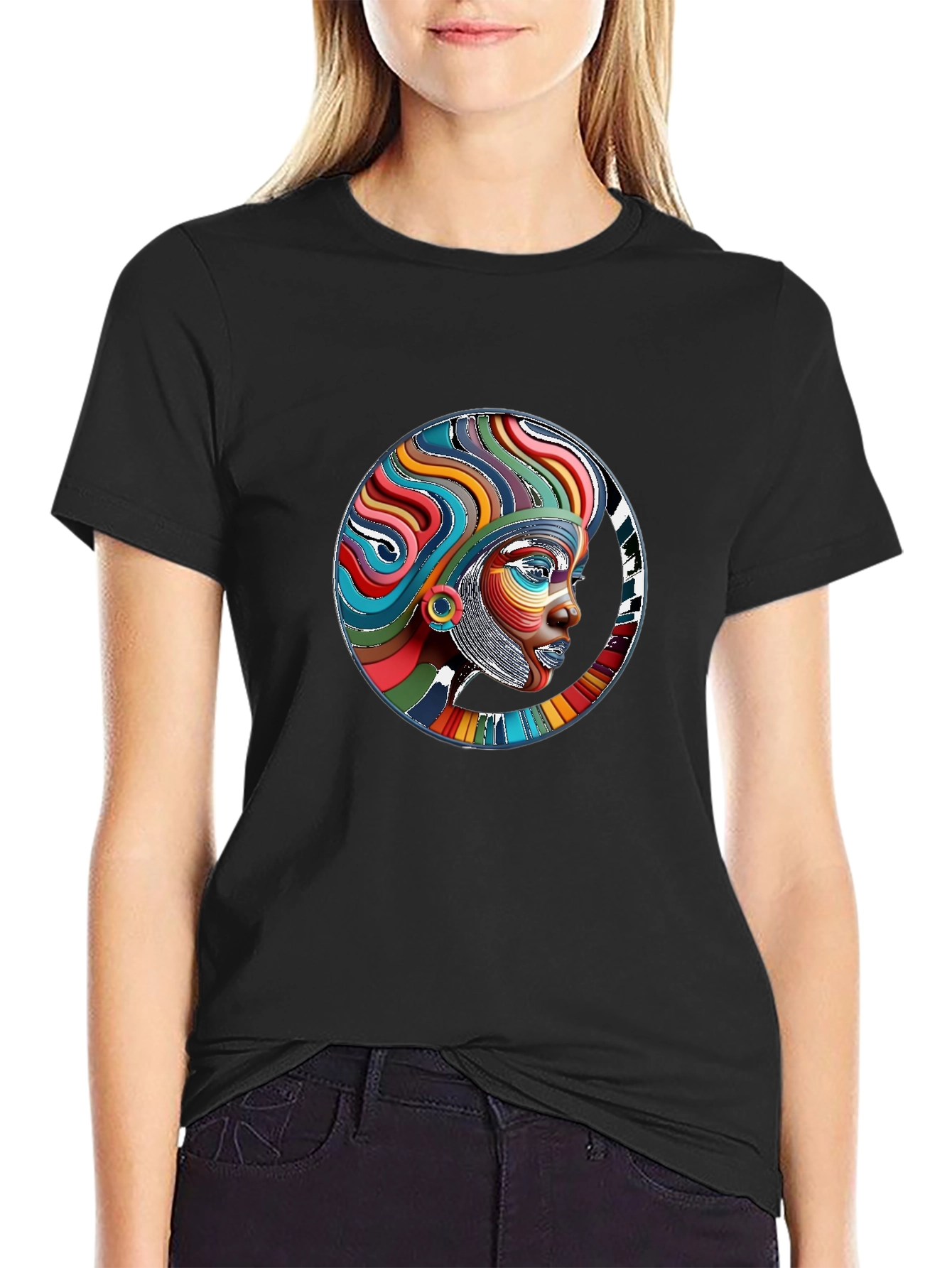 Bold Afro Art T-Shirt - Vivid Graphic Tee