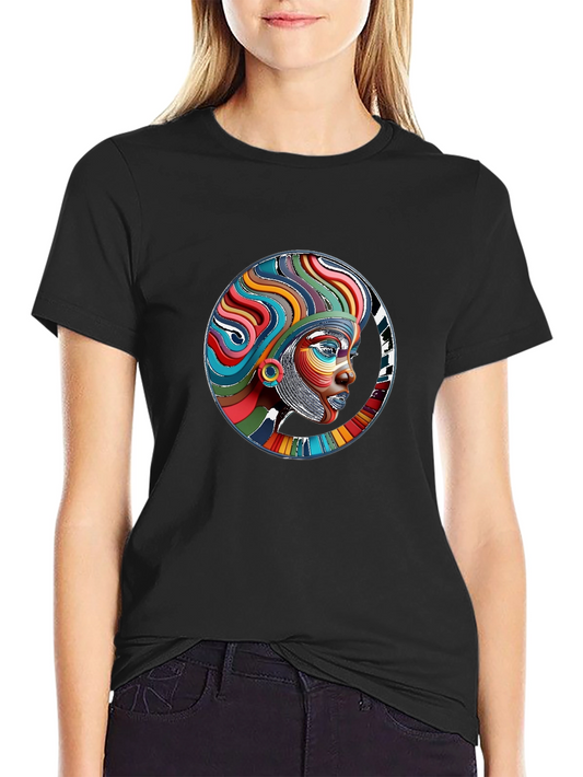 Bold Afro Art T-Shirt - Vivid Graphic Tee