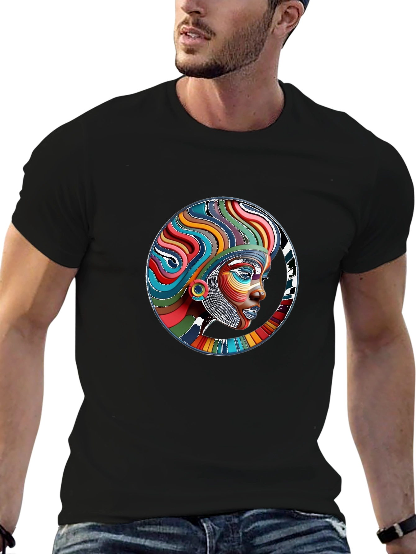 Bold Afro Art T-Shirt - Vivid Graphic Tee
