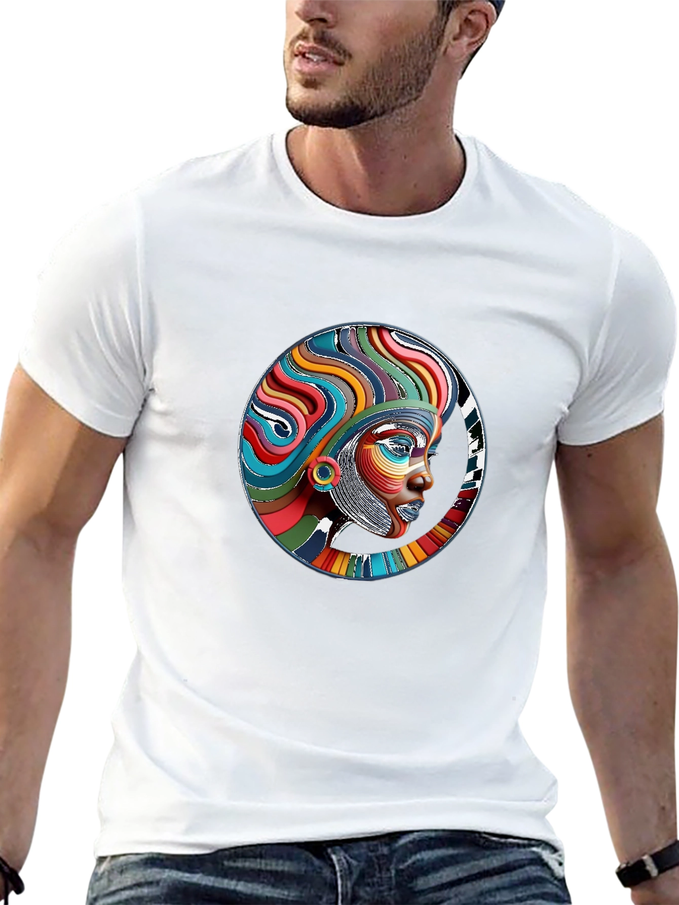 Bold Afro Art T-Shirt - Vivid Graphic Tee