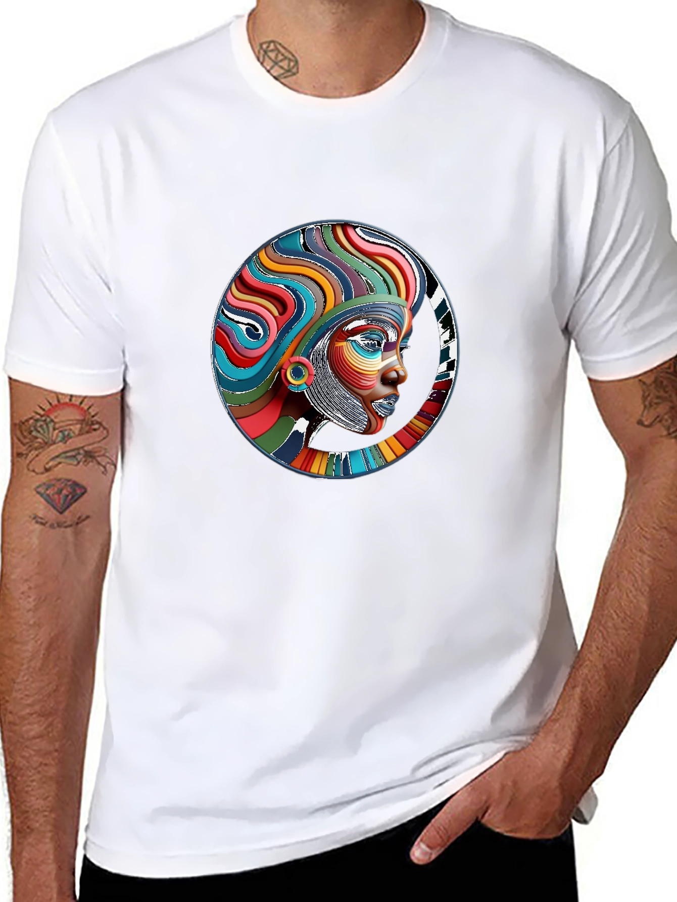 Bold Afro Art T-Shirt - Vivid Graphic Tee