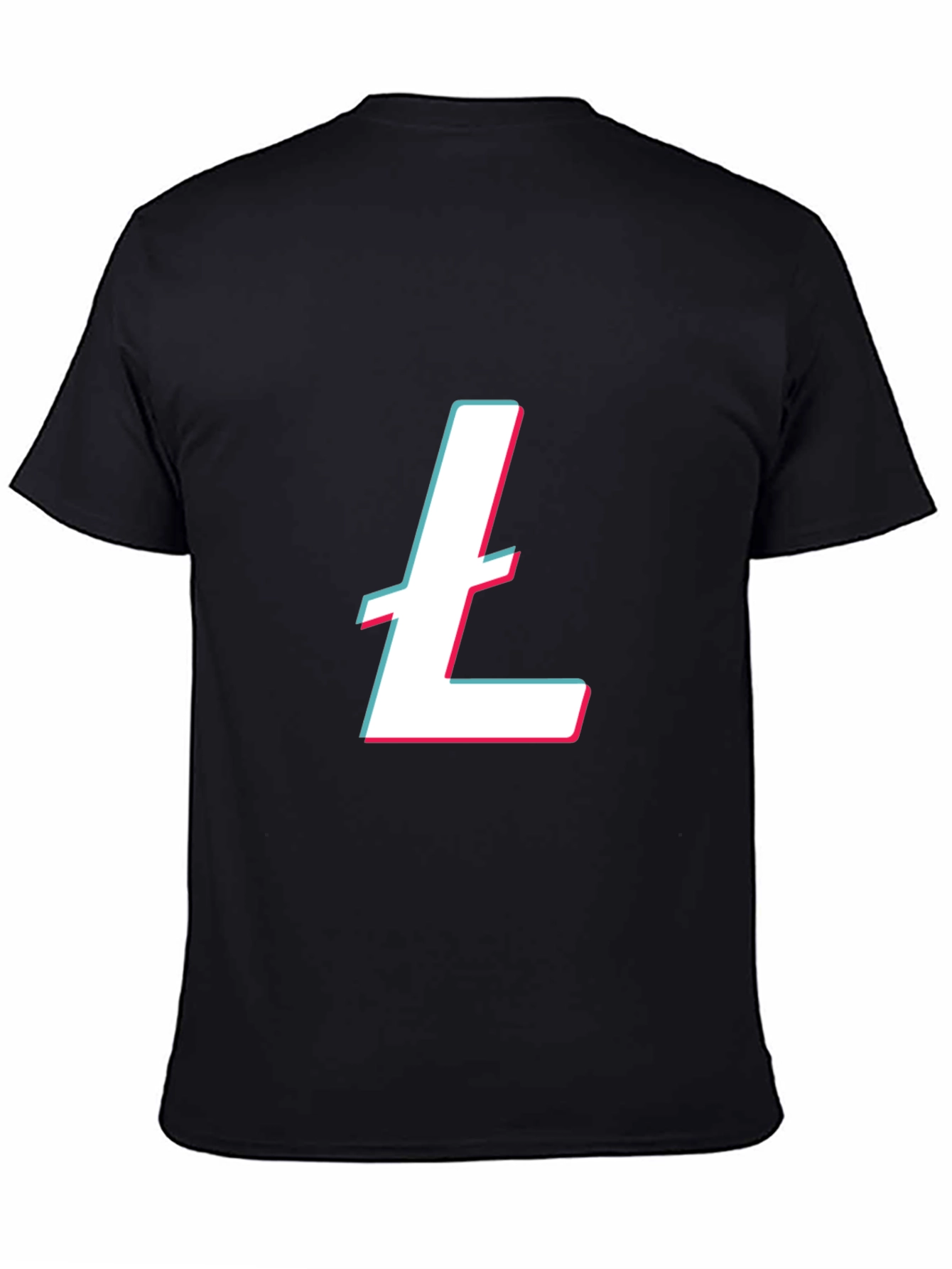 Black T-Shirt with White and Pink Letter Graphic