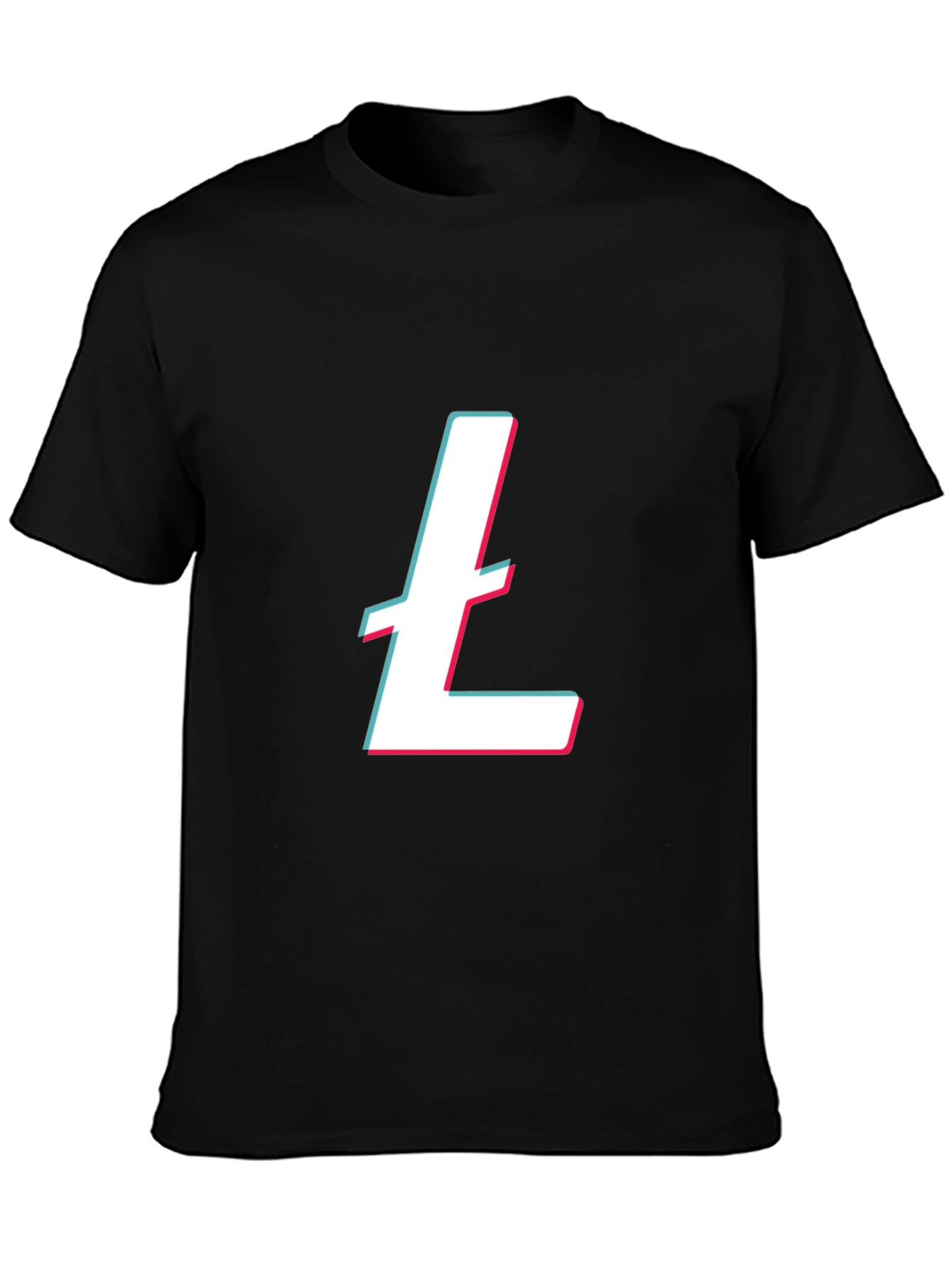 Black T-Shirt with White and Pink Letter Graphic