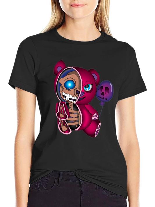 Creepy Cute Skeleton Teddy Bear Graphic T-Shirt