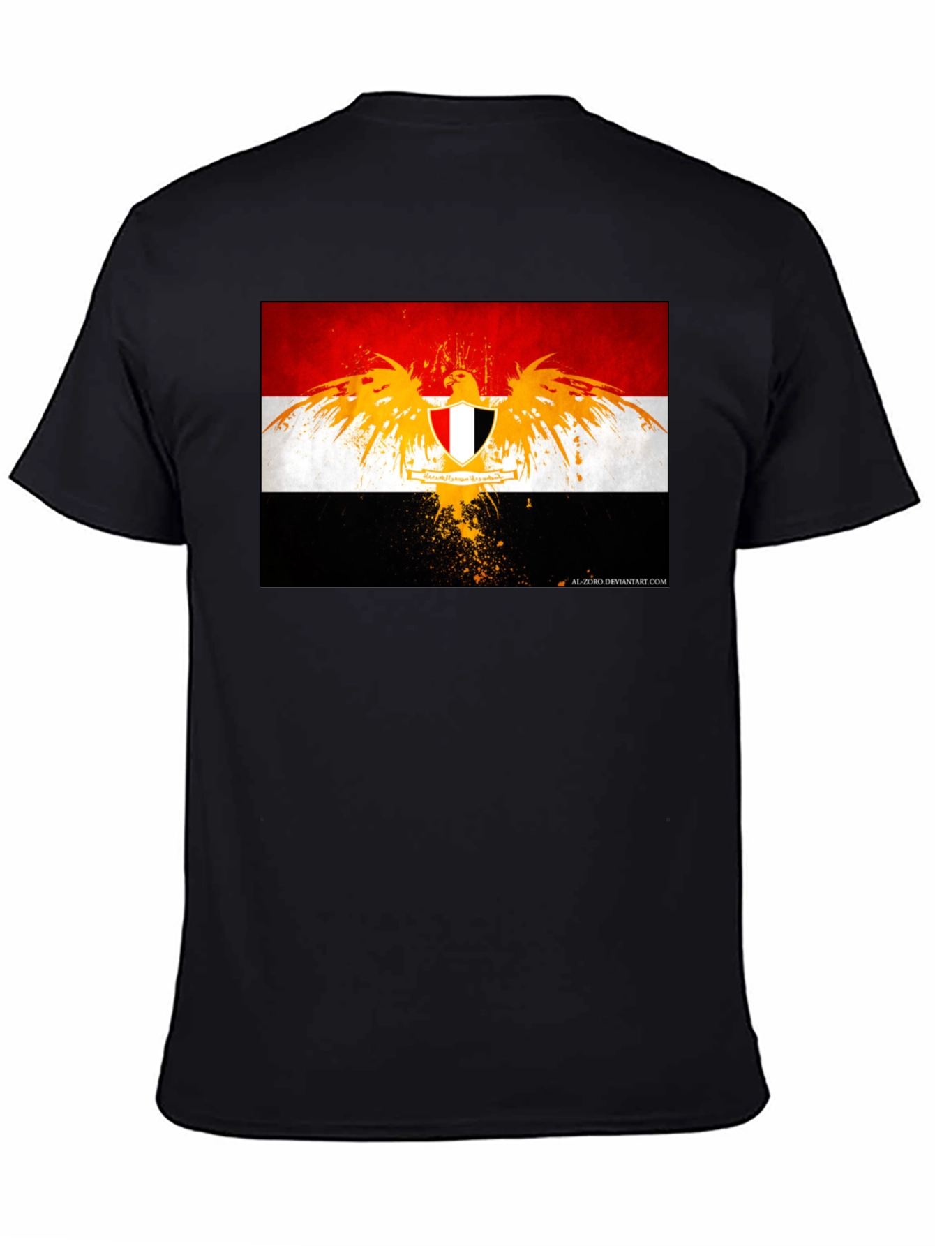 Egypt Flag Eagle Graphic T-Shirt - Black