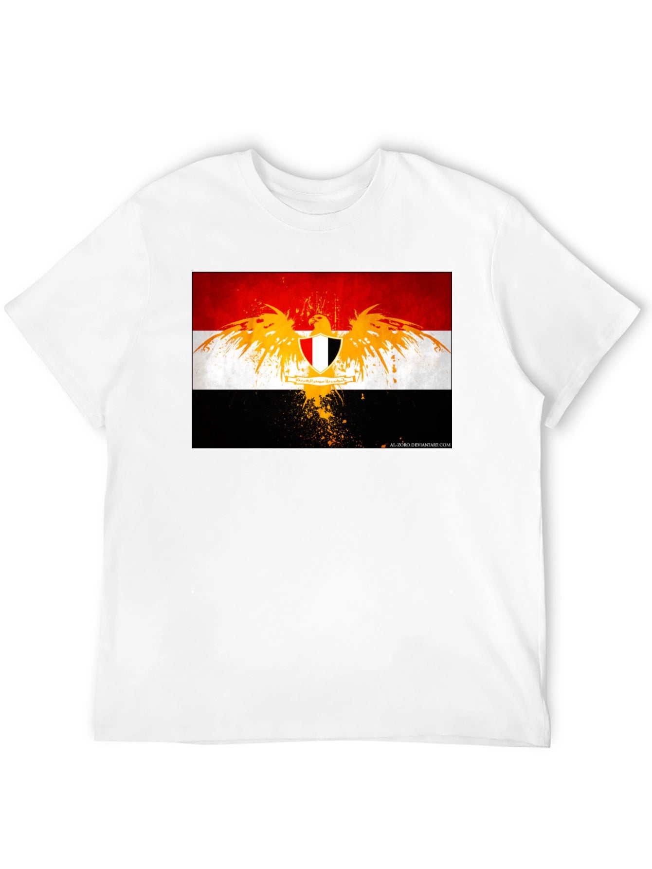 Egypt Flag Eagle Graphic T-Shirt - Black