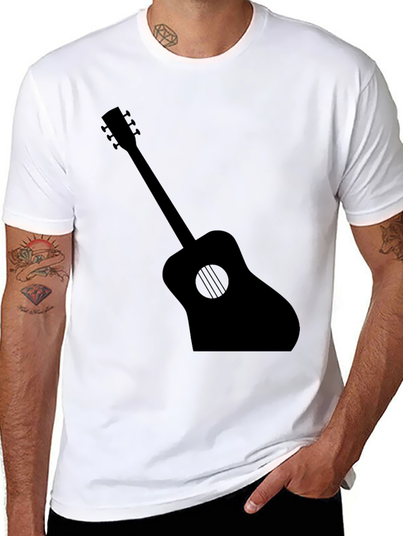 Guitar Silhouette Graphic Tee - Music Lovers T-Shirt