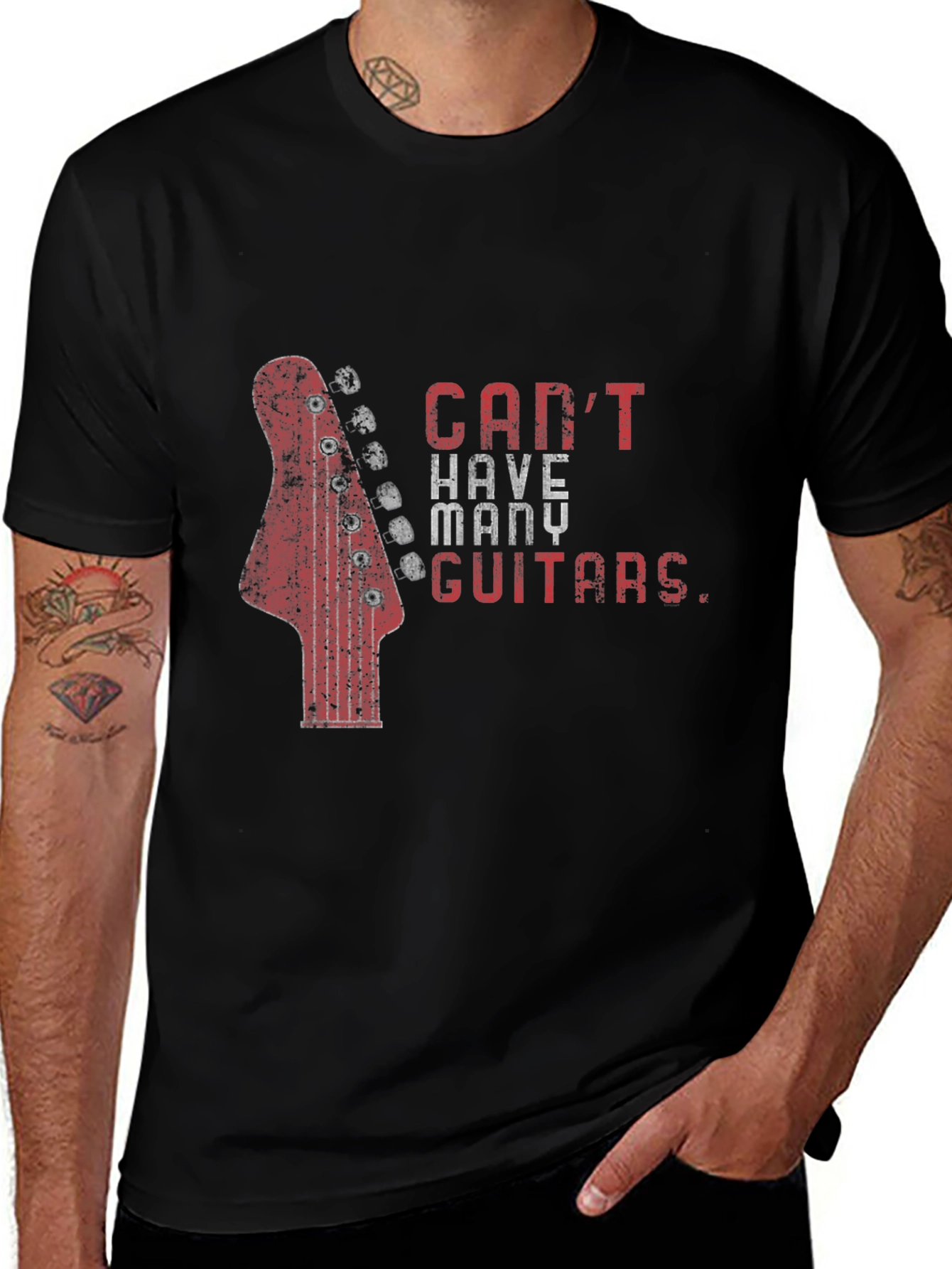 Cant Have Too Many Guitars T-Shirt - Black