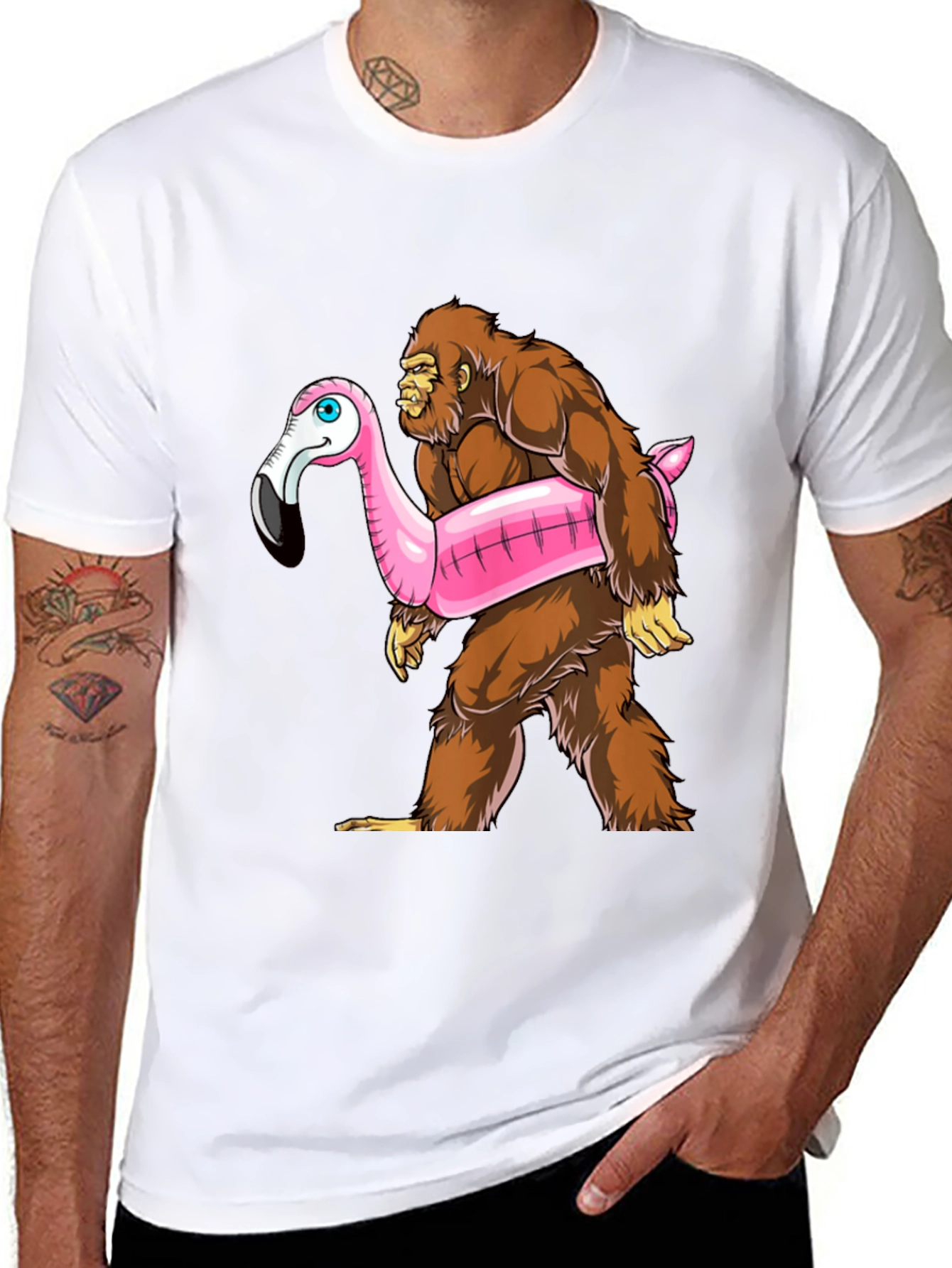 Bigfoot Flamingo Float T-Shirt