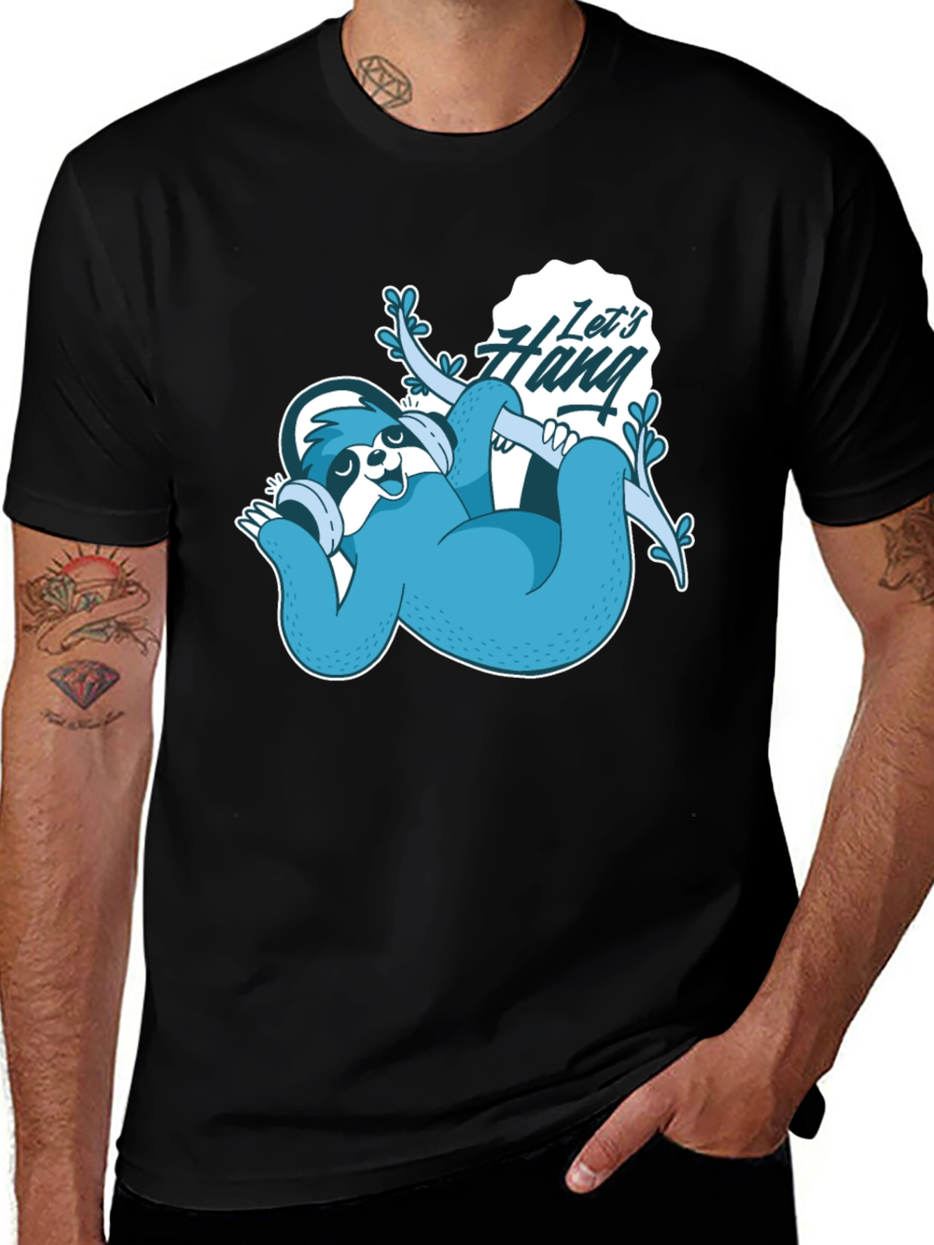 Cool Sloth Lets Hang Graphic Tee
