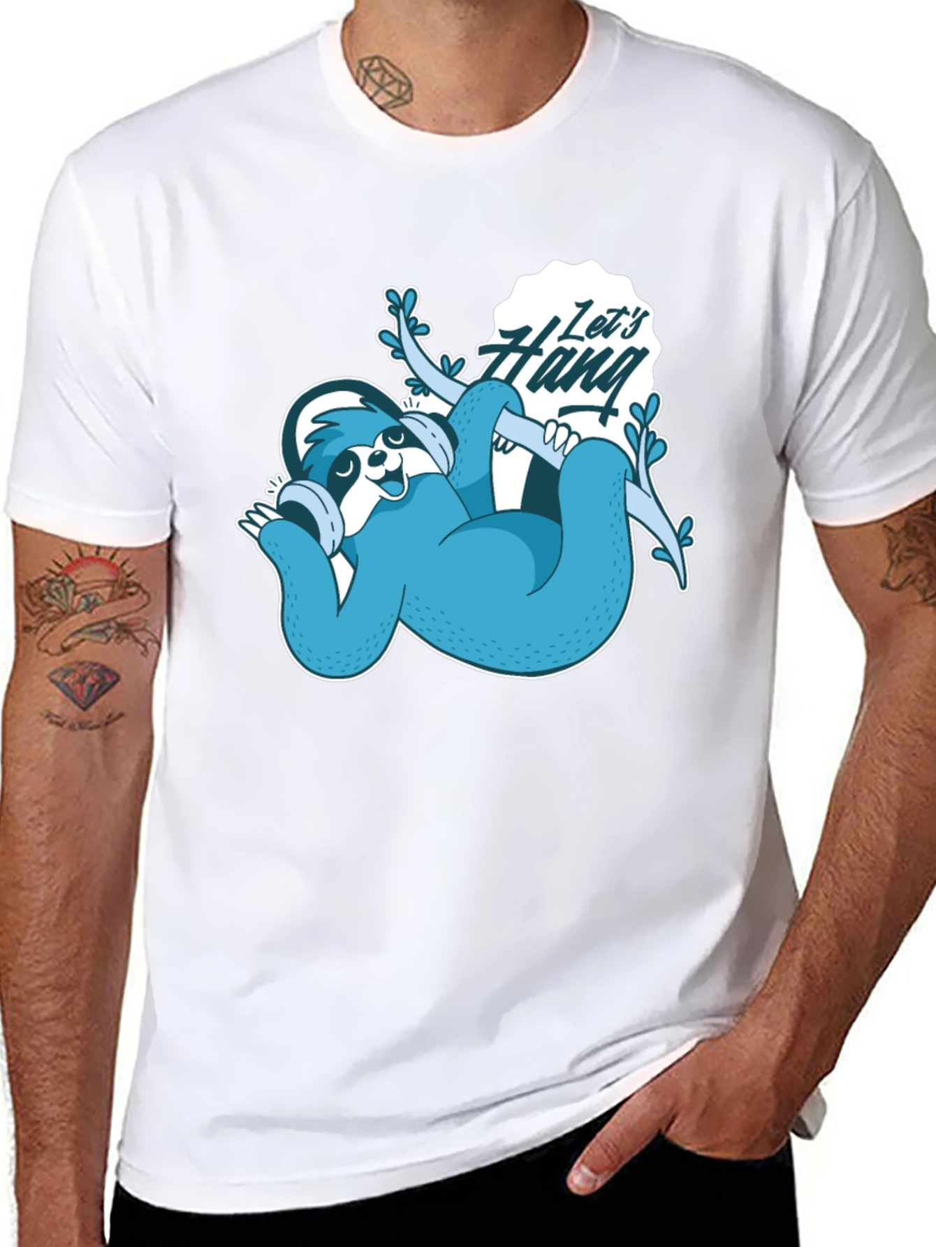 Cool Sloth Lets Hang Graphic Tee