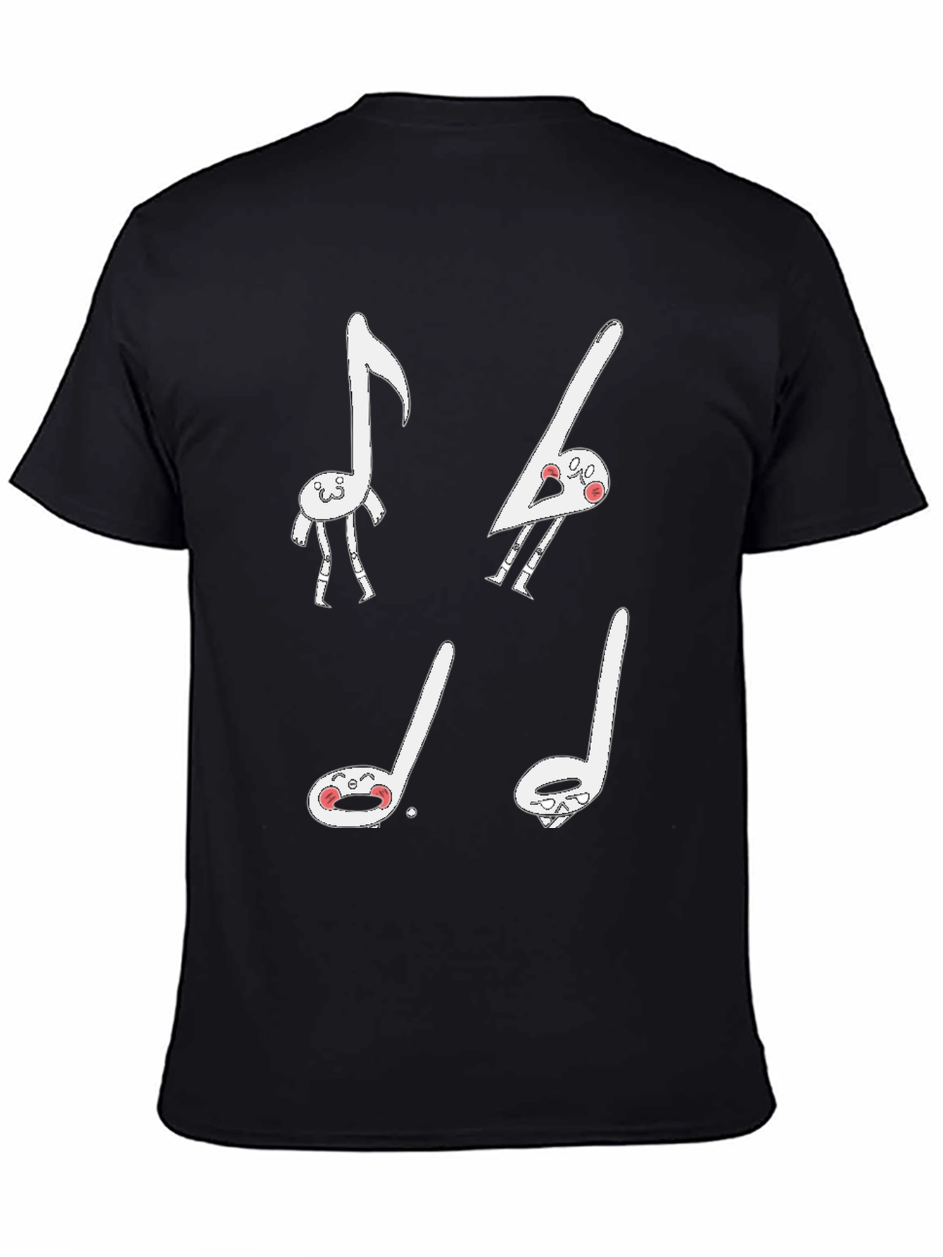 Funny Music Note Graphic Black T-Shirt