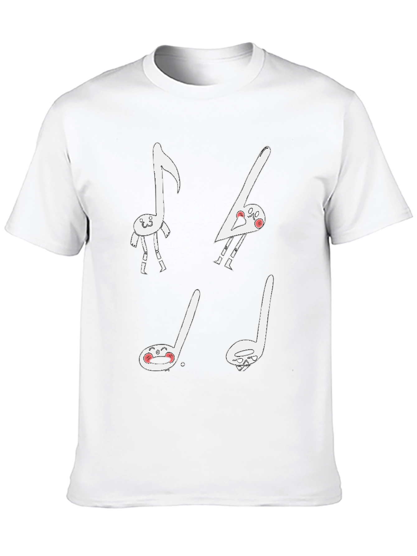 Funny Music Note Graphic Black T-Shirt