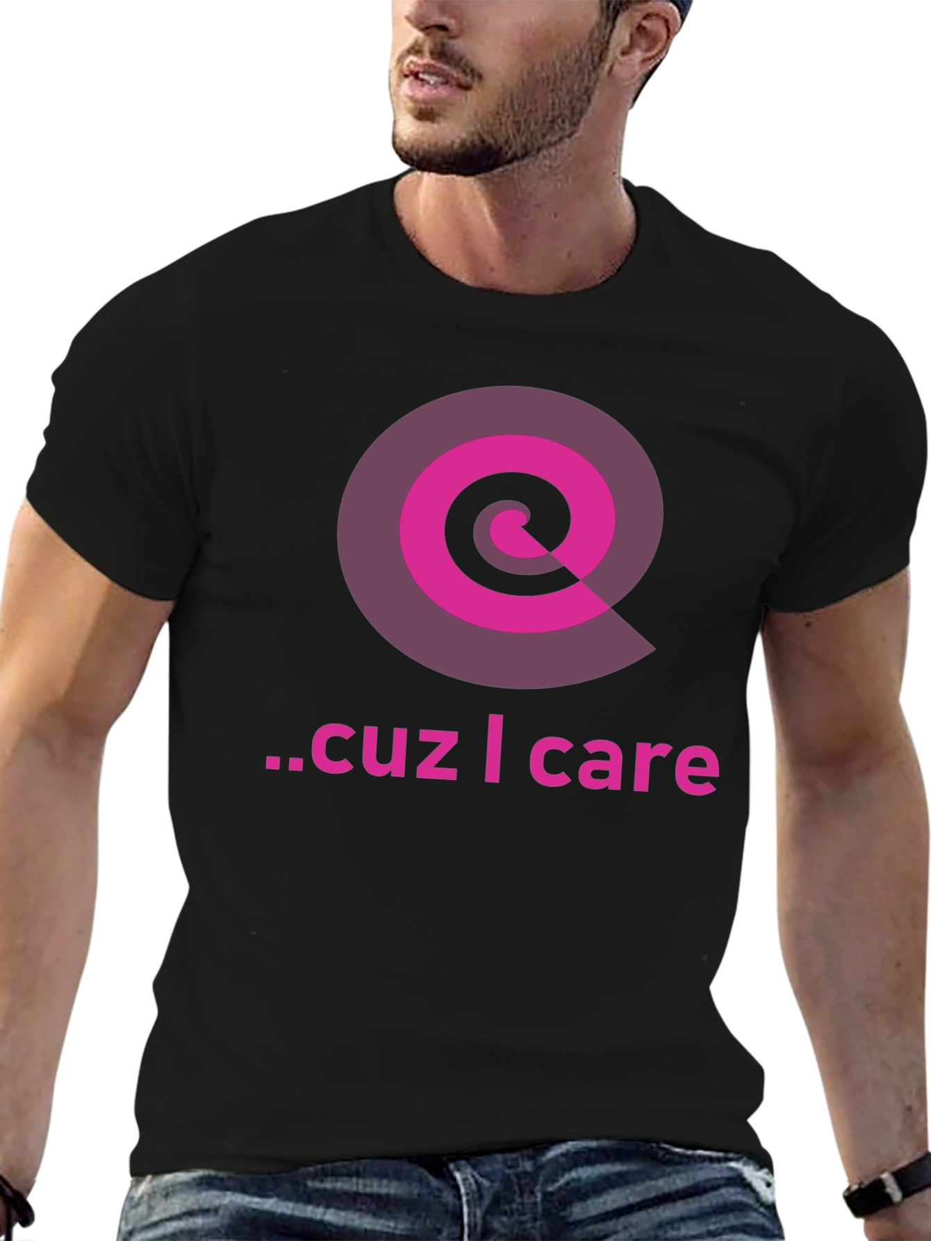 Cause I Care Black Graphic Tee