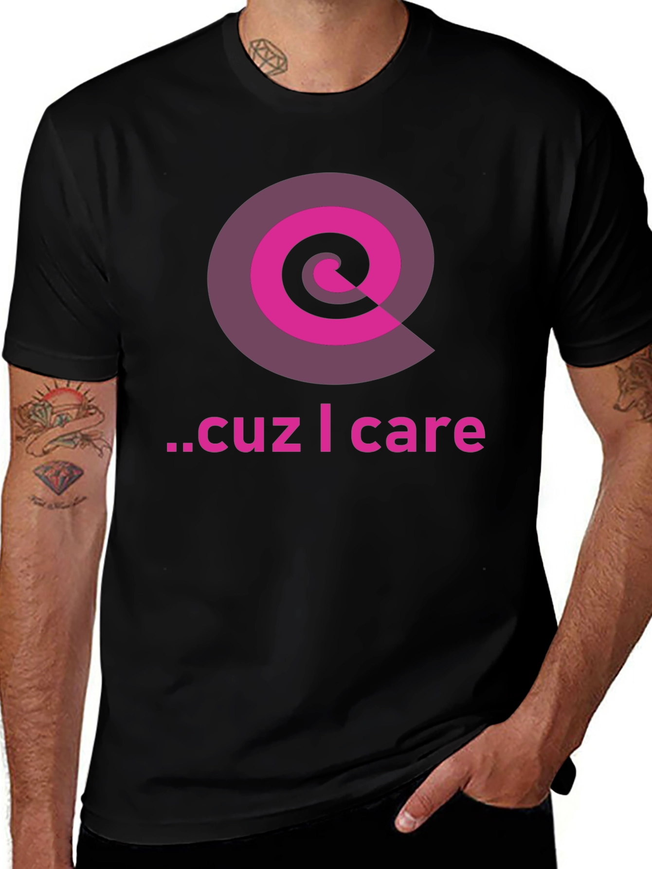 Cause I Care Black Graphic Tee