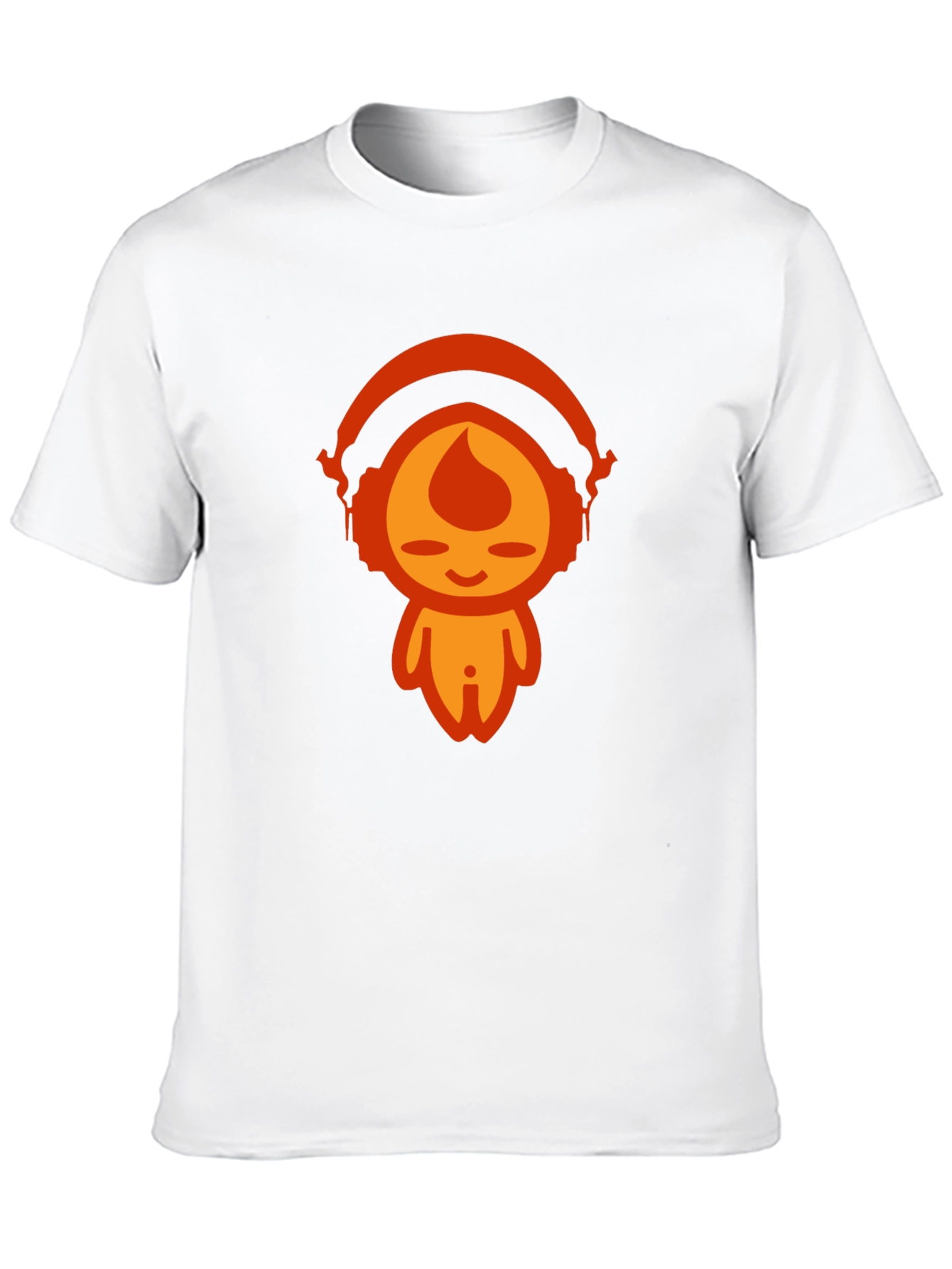 Cool Graphic Tee - Headphone Flame Character Design