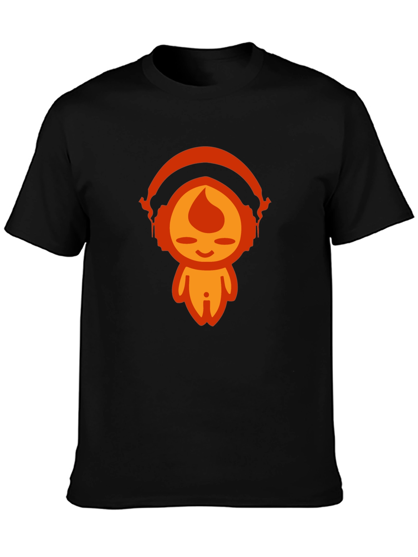 Cool Graphic Tee - Headphone Flame Character Design