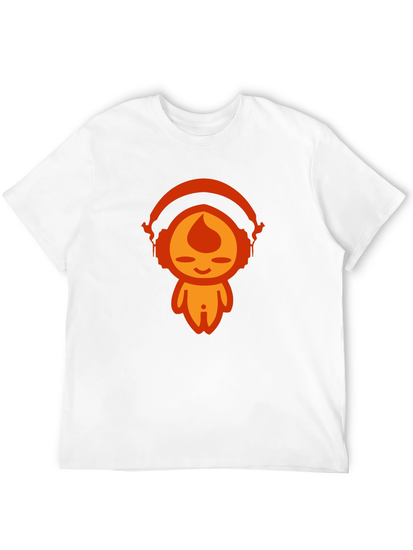 Cool Graphic Tee - Headphone Flame Character Design