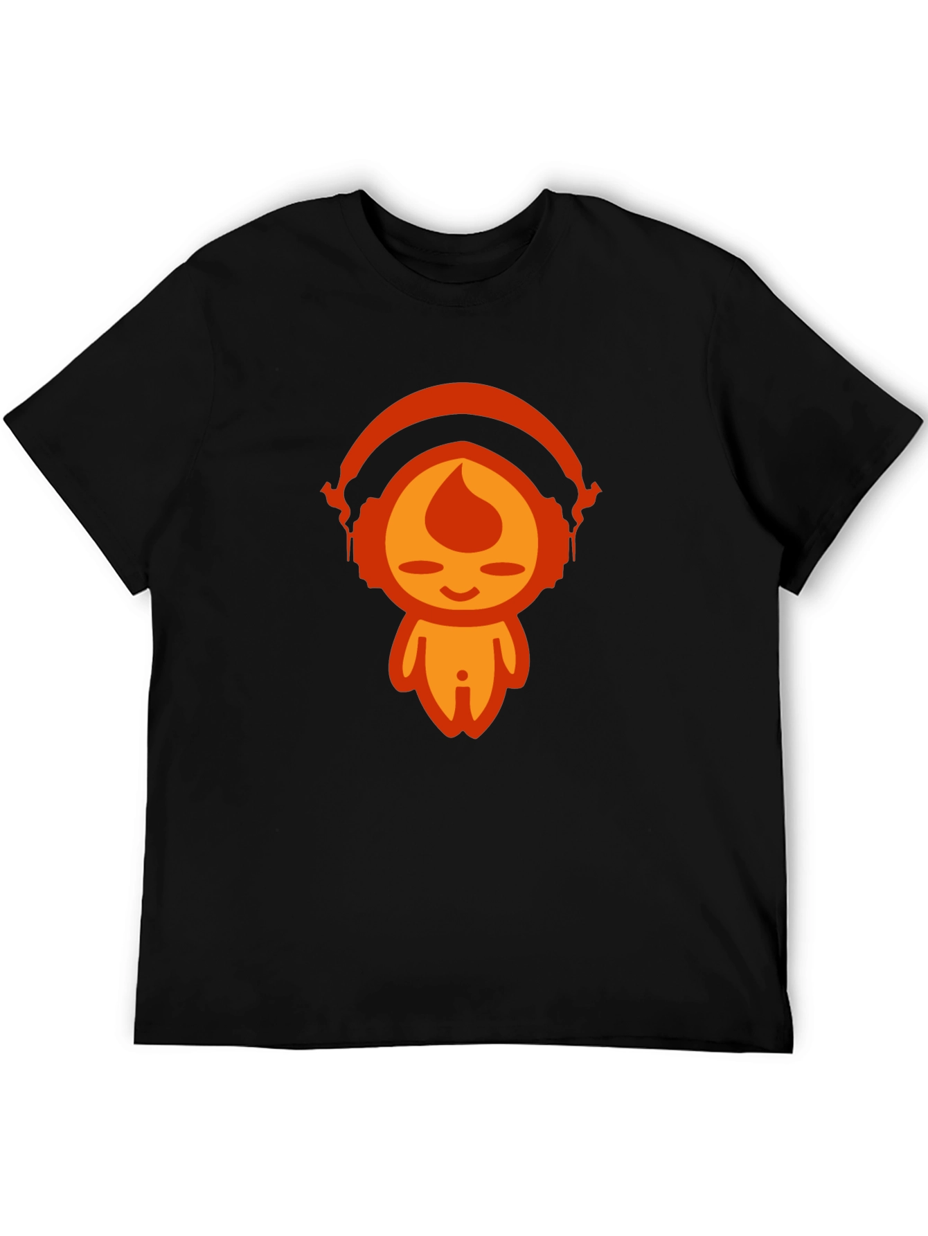 Cool Graphic Tee - Headphone Flame Character Design