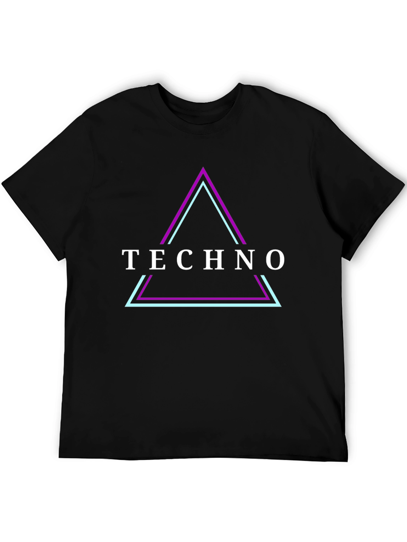 Techno Triangle Graphic Tee - Stylish Black T-Shirt