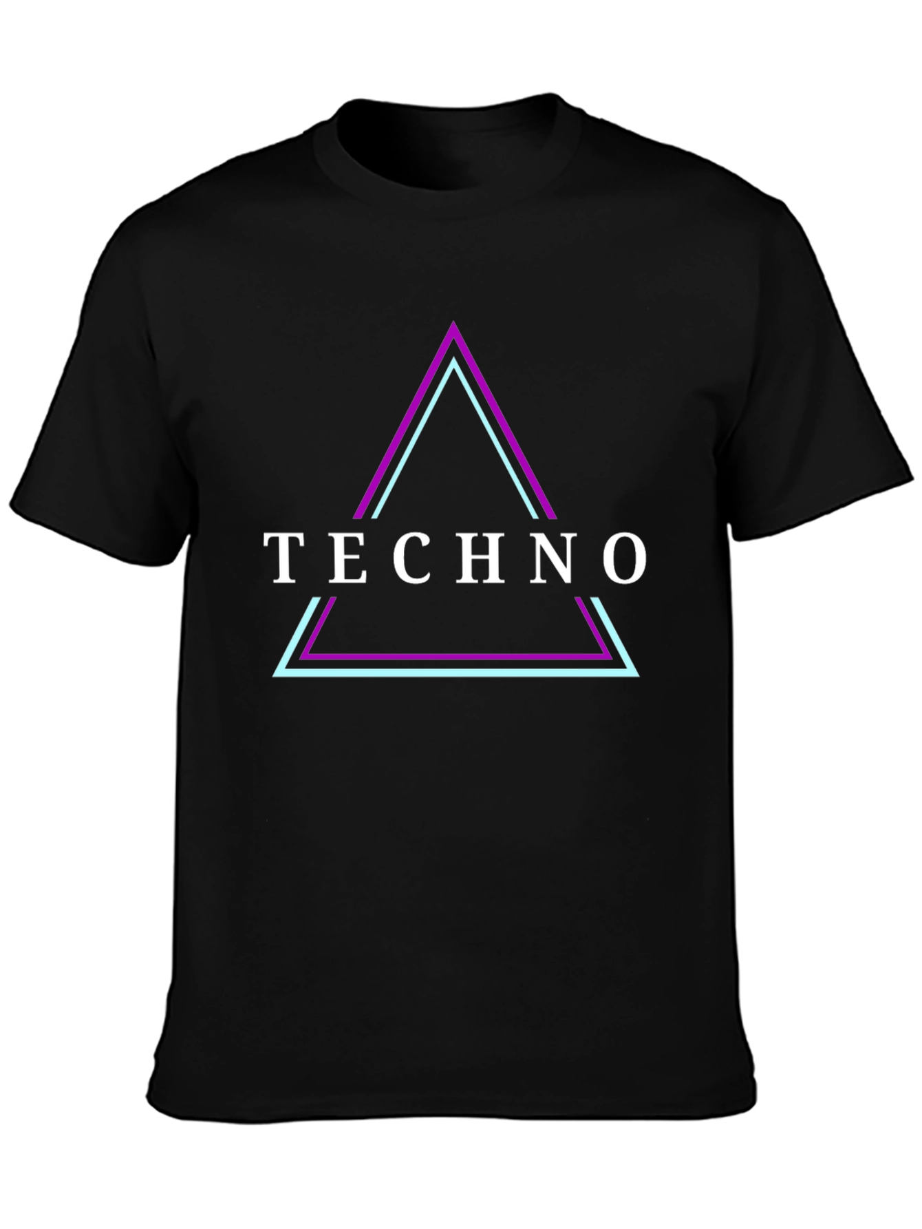 Techno Triangle Graphic Tee - Stylish Black T-Shirt