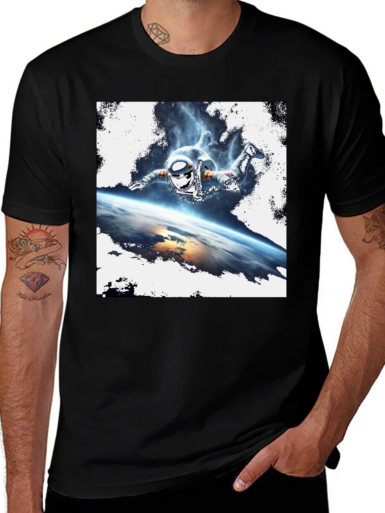 Space Jumper Graphic Tee - Black Cotton T-Shirt